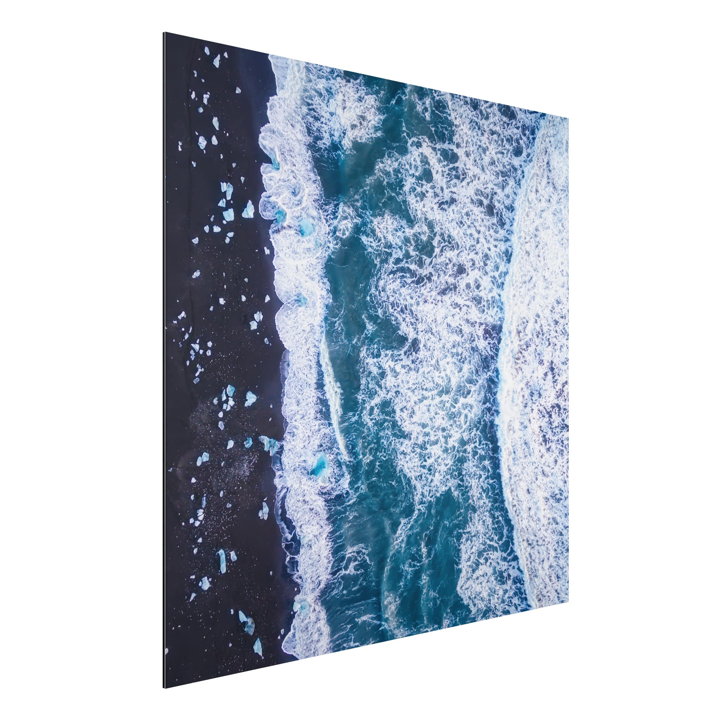 Alu-Dibond Natur & Landschaft Luftbild - Jökulsárlón in Island vertikal