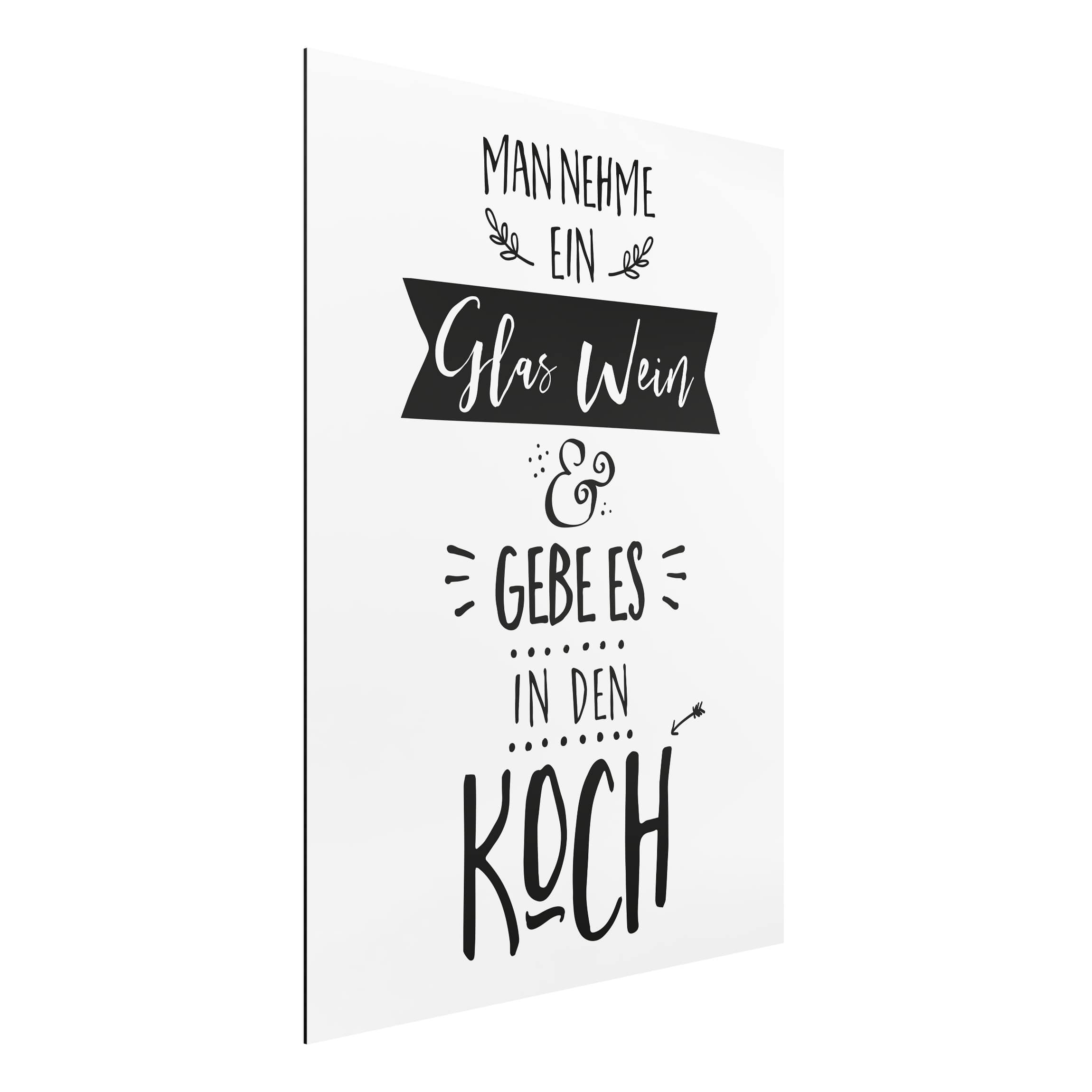 Alu-Dibond Outdoor Bild Man nehme ein Glas Wein