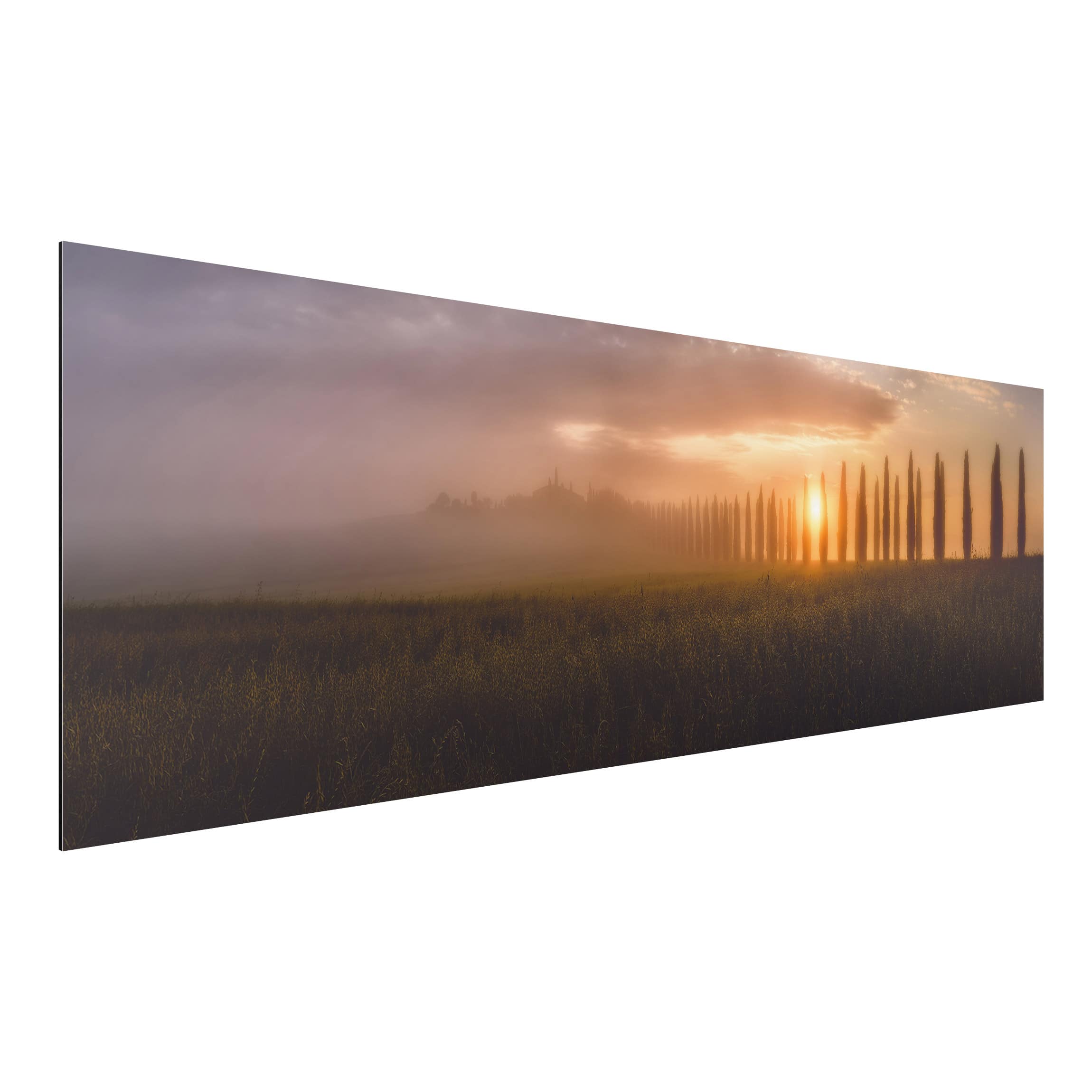 Alu-Dibond Outdoor Bild Morgendämmerung Toskana