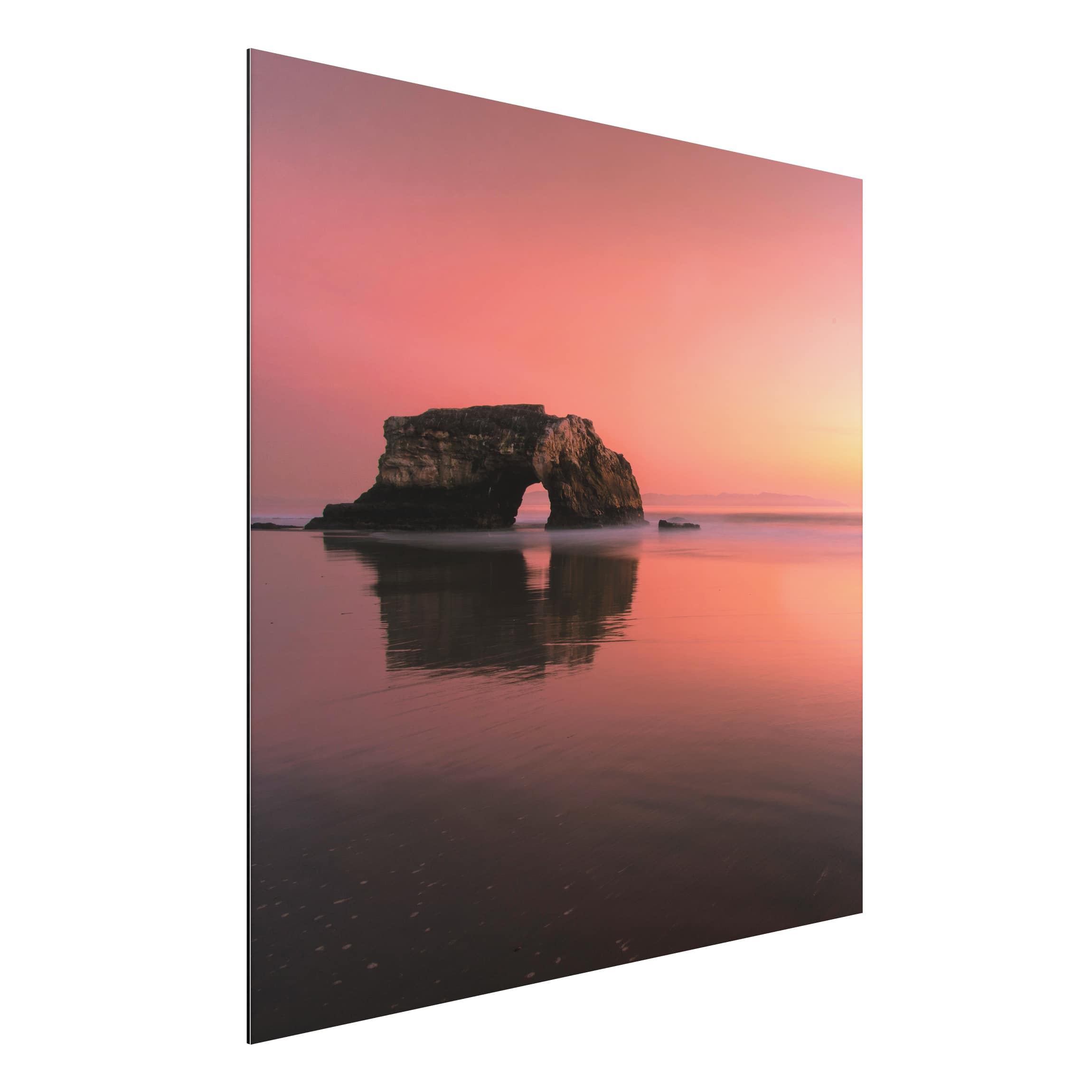 Alu-Dibond Outdoor Bild Natürliche Brücke im Sonnenuntergang