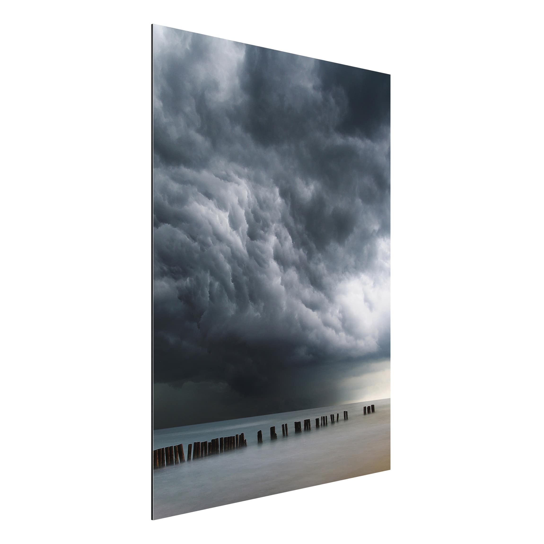 Alu-Dibond Outdoor Bild Sturmwolken über der Ostsee