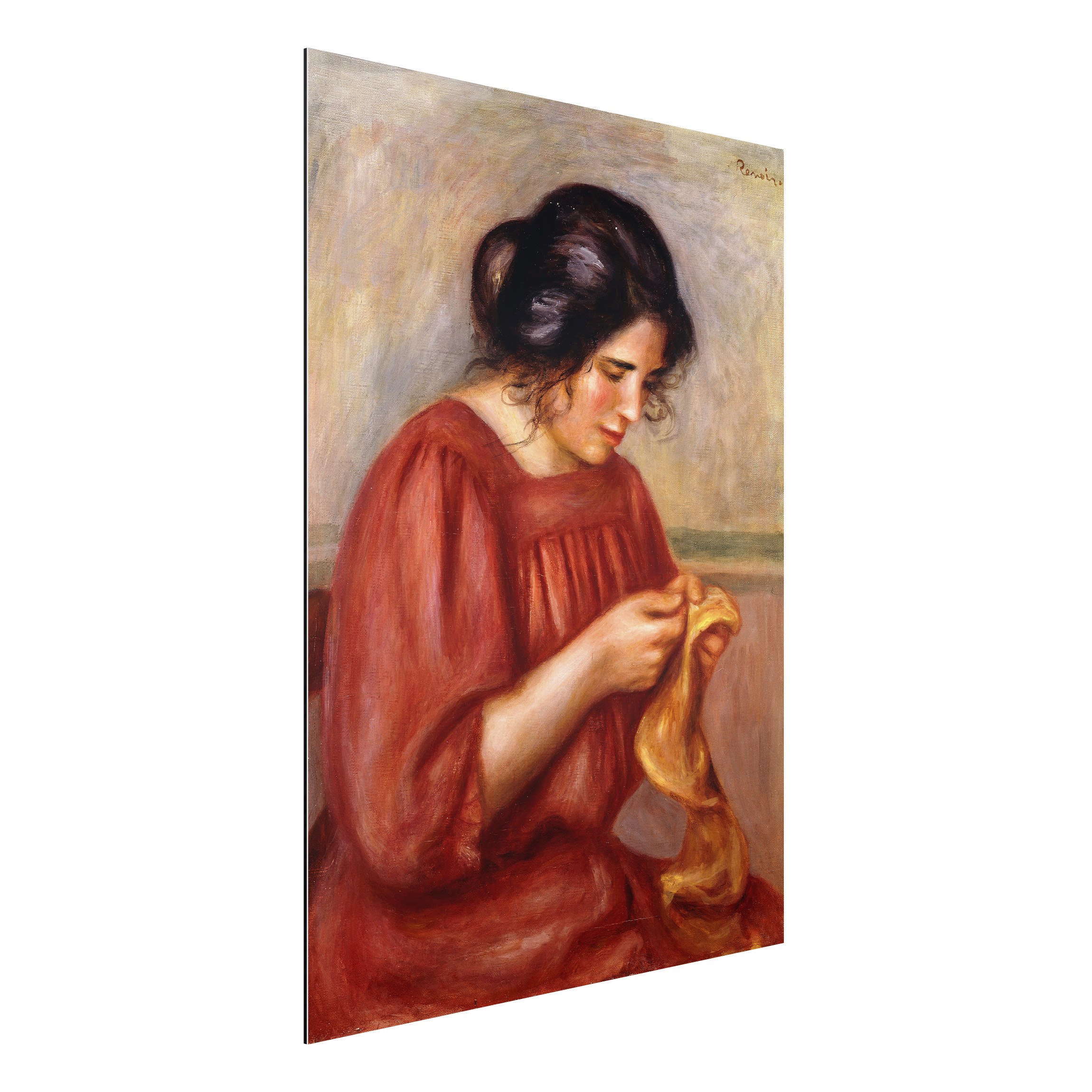 Alu-Dibond Outdoor Bild Auguste Renoir - Gabrielle beim Stopfen