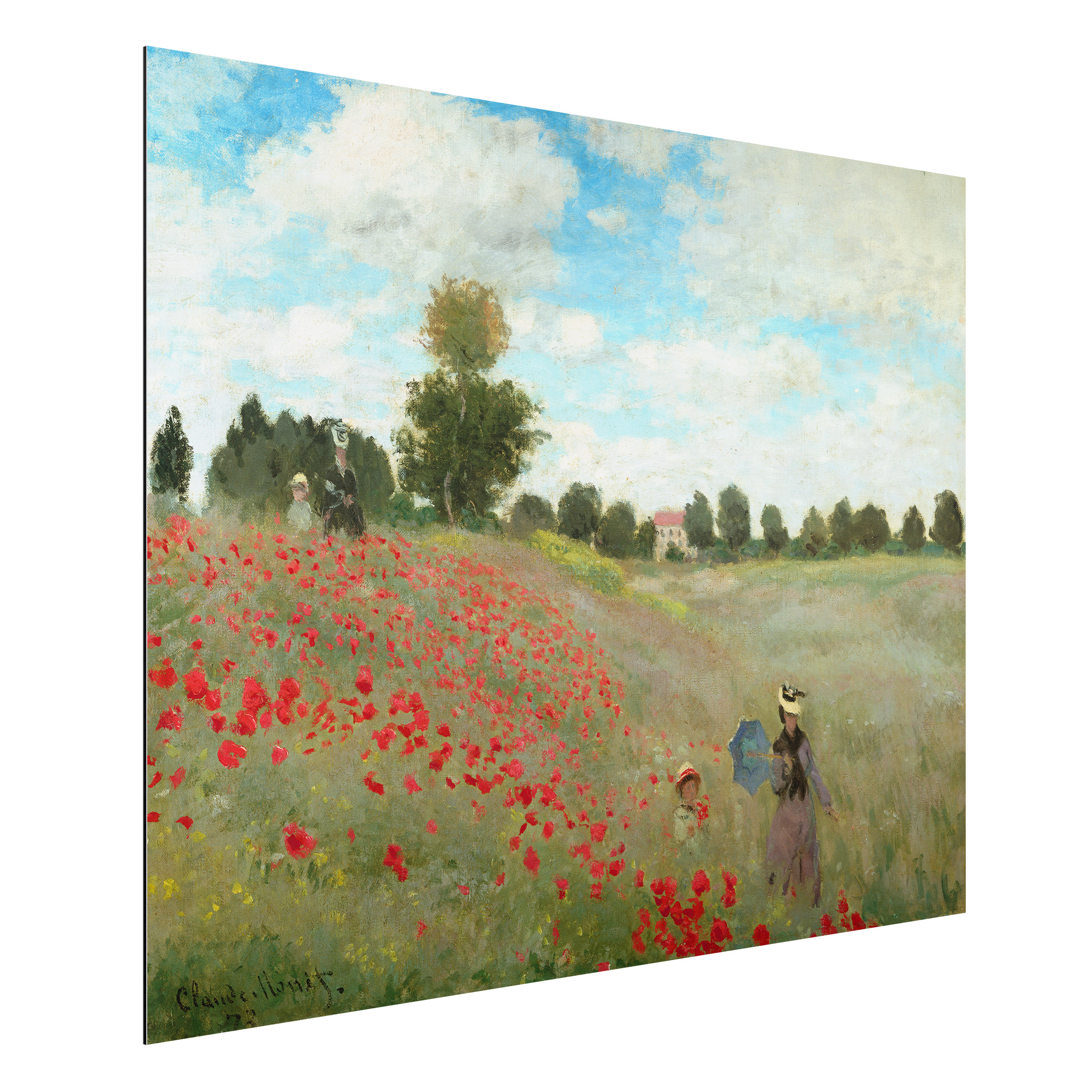 Alu-Dibond Outdoor Bild Claude Monet - Mohnfeld bei Argenteuil