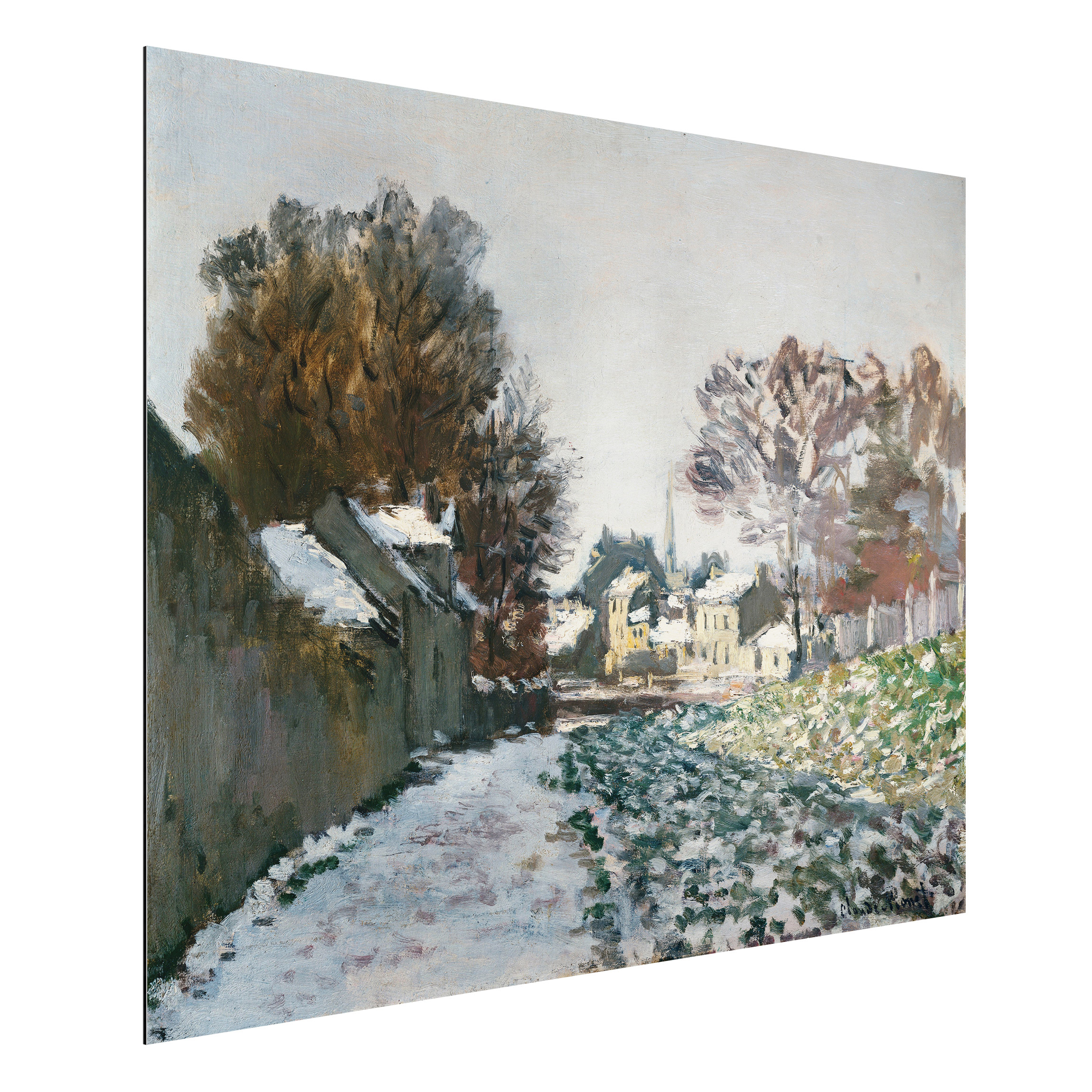 Alu-Dibond Outdoor Bild Claude Monet - Schnee bei Argenteuil