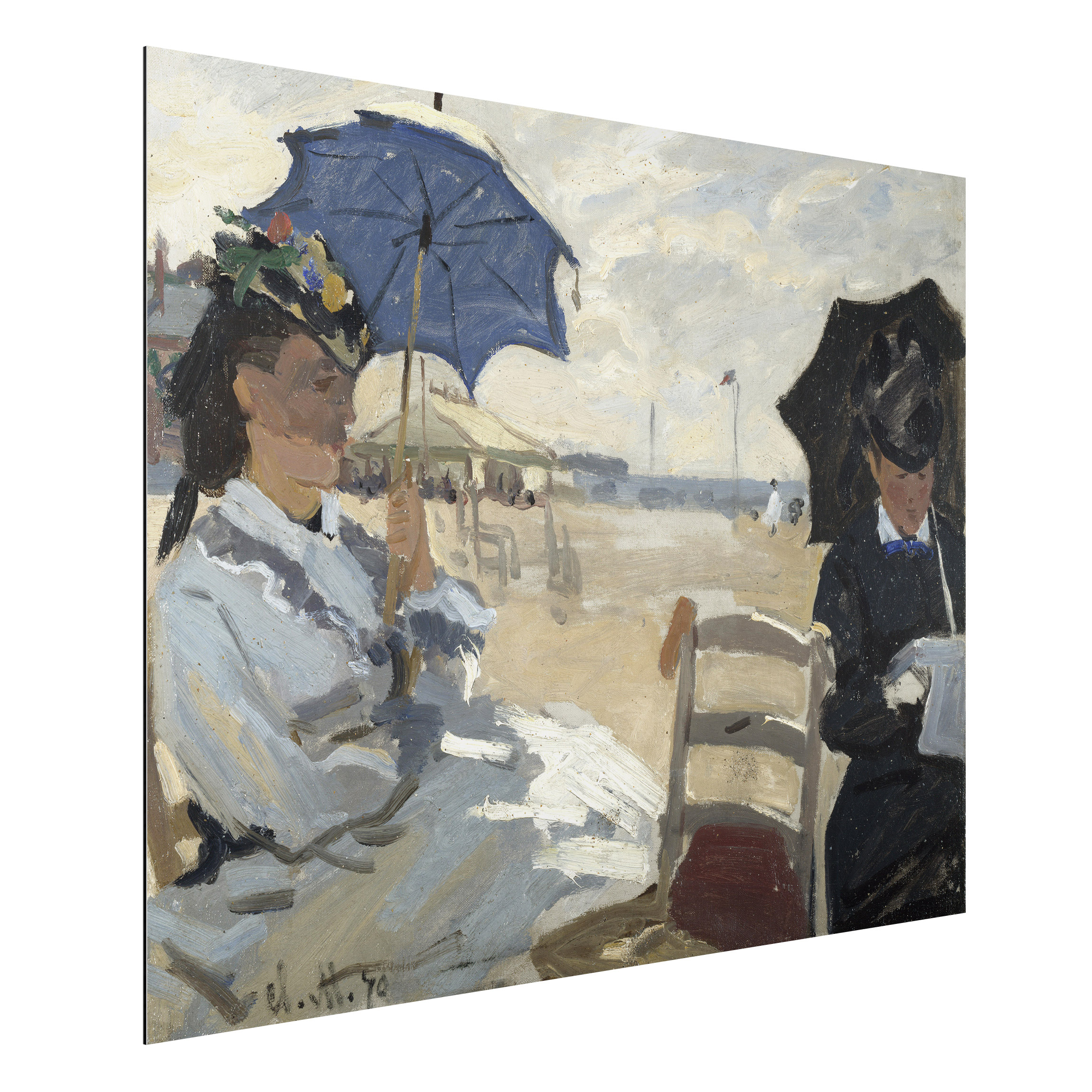 Alu-Dibond Outdoor Bild Claude Monet - Strand von Trouville