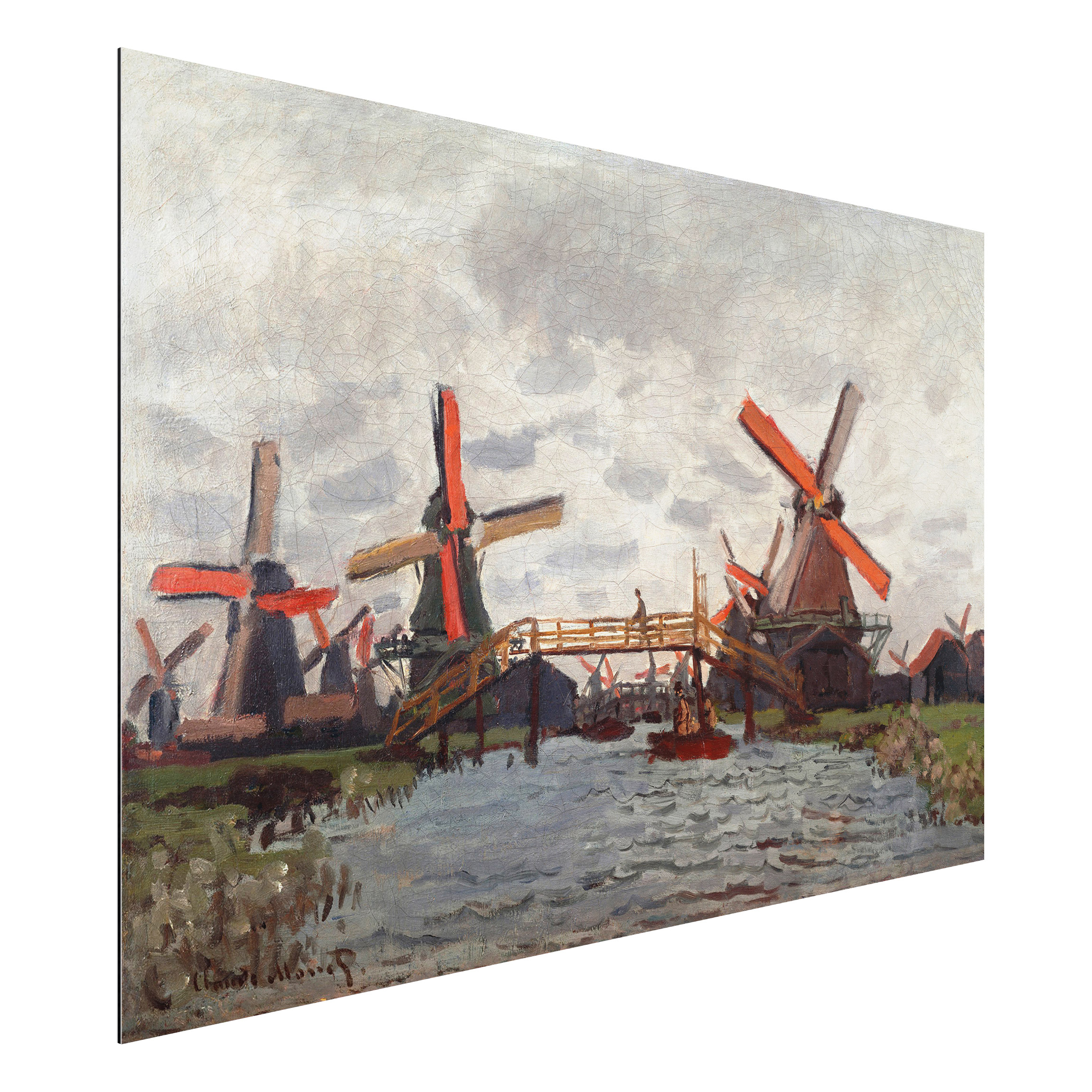 Alu-Dibond Outdoor Bild Claude Monet - Windmühlen Zaandam