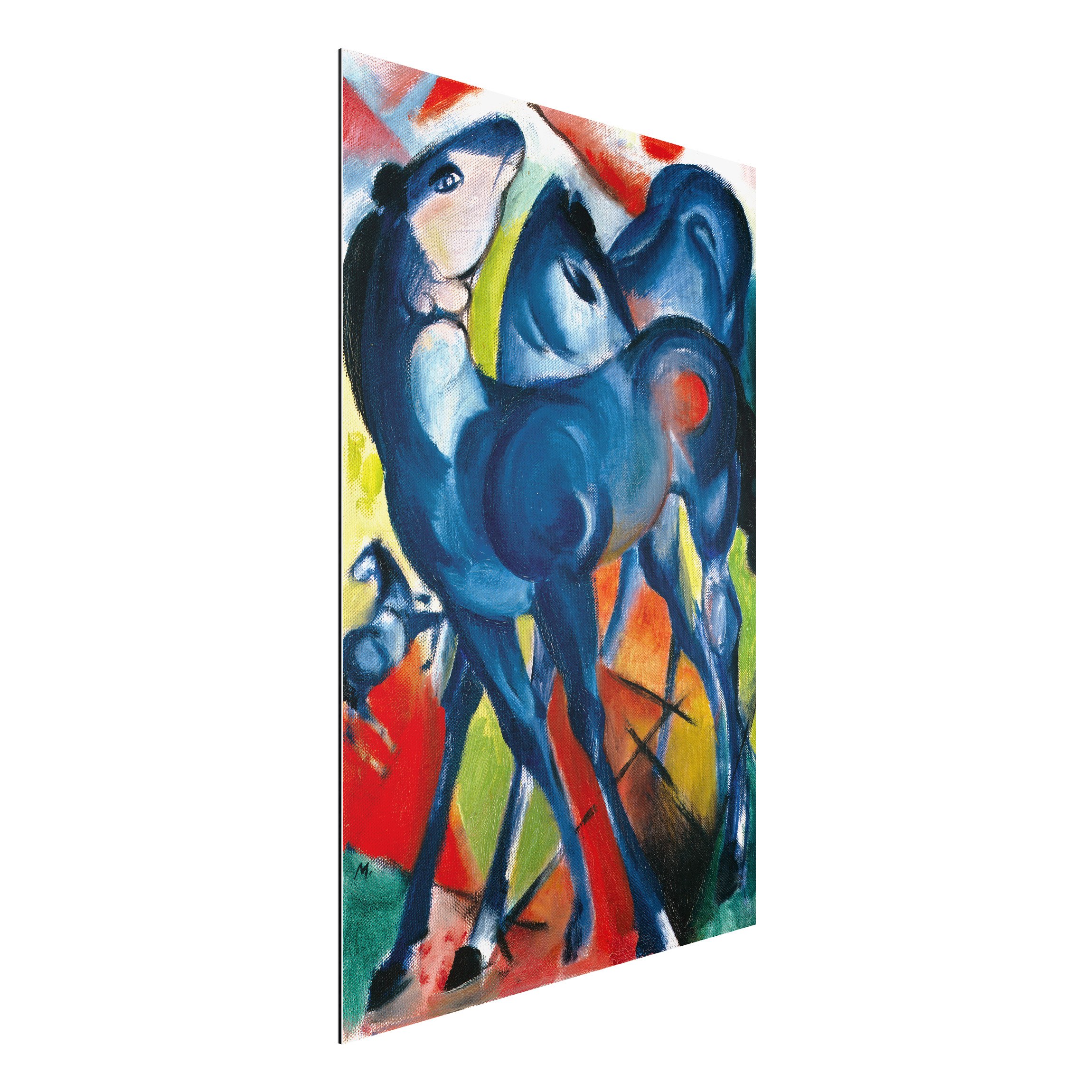 Alu-Dibond Outdoor Bild Franz Marc - Die Blauen Fohlen