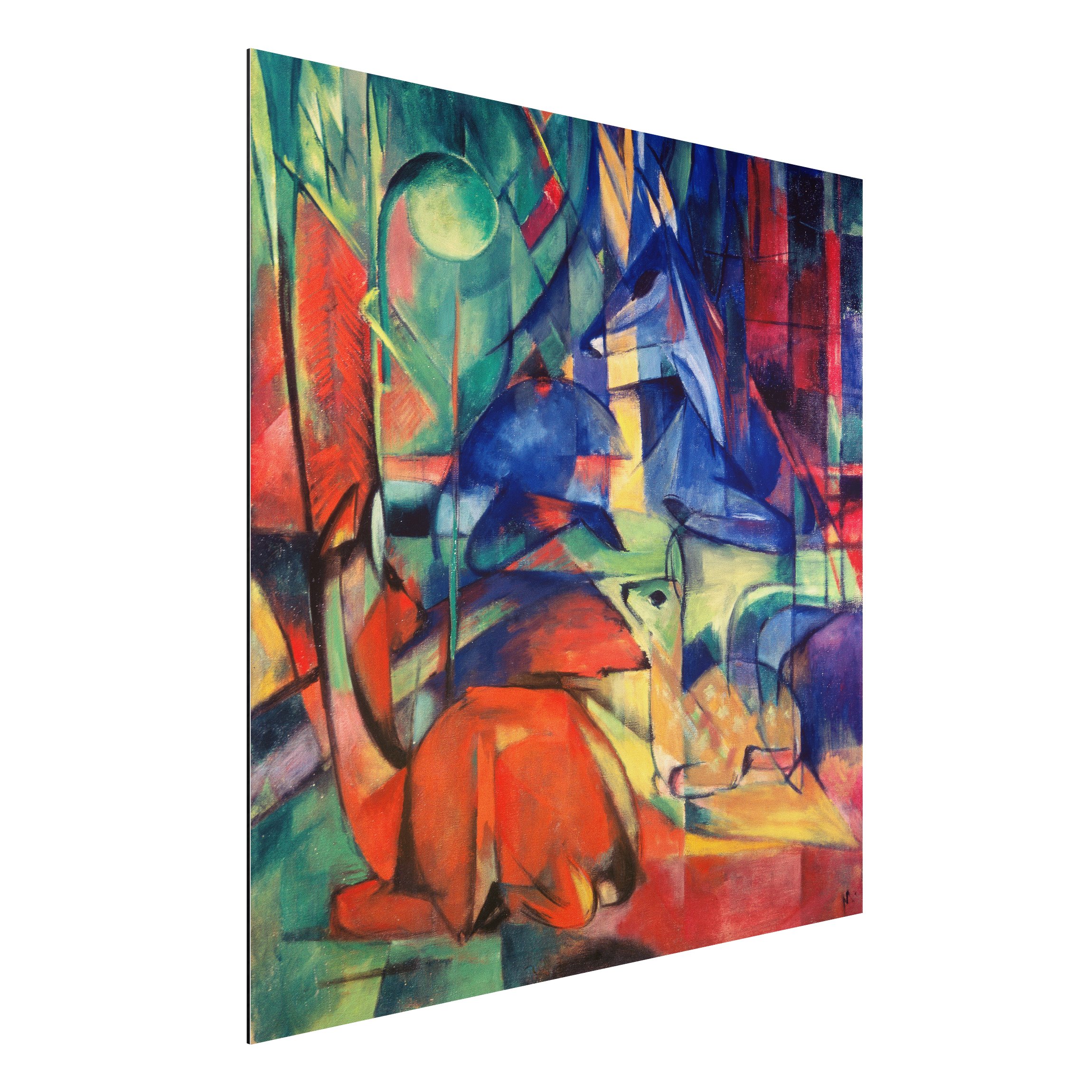 Alu-Dibond Outdoor Bild Franz Marc - Rehe im Walde