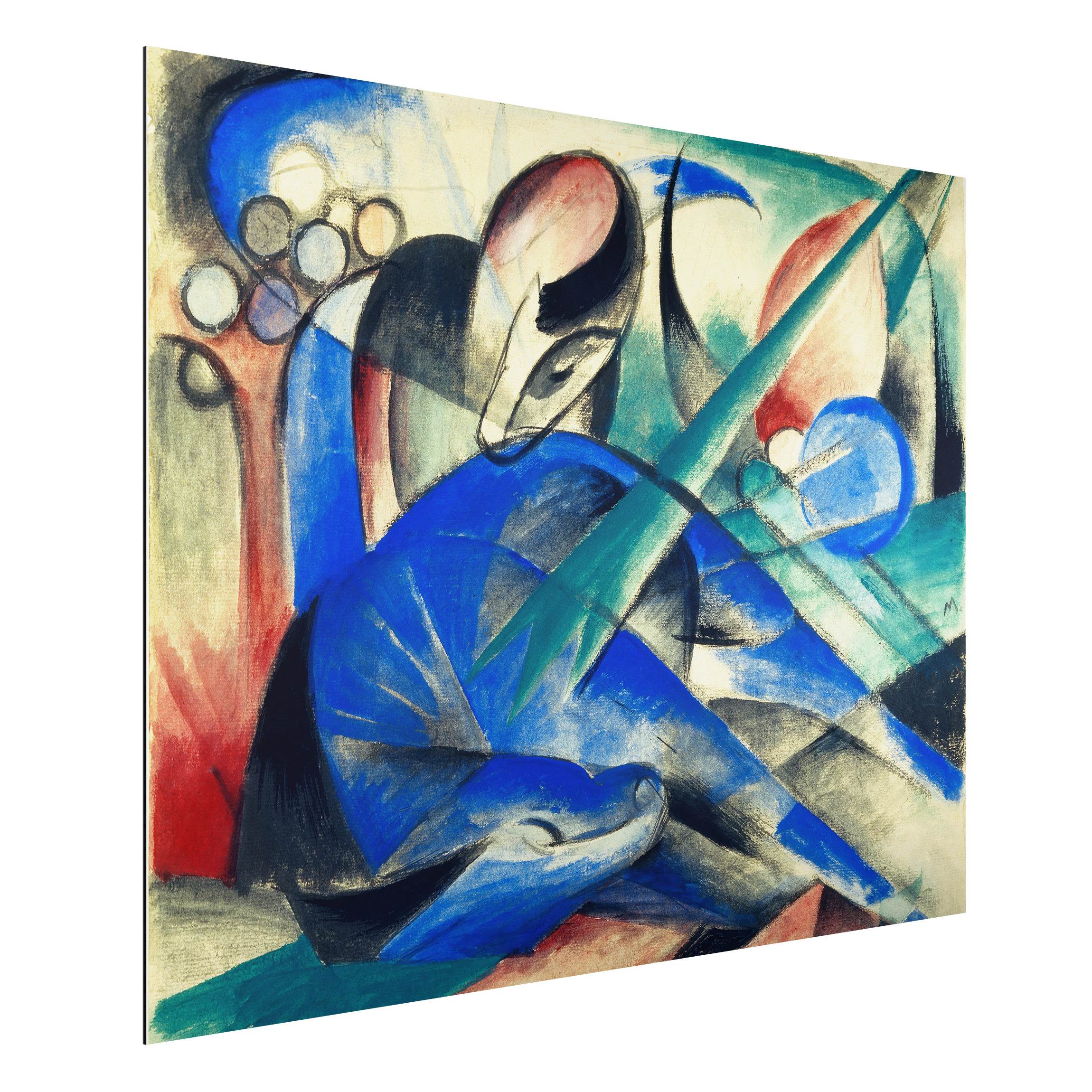 Alu-Dibond Outdoor Bild Franz Marc - Träumendes Pferd