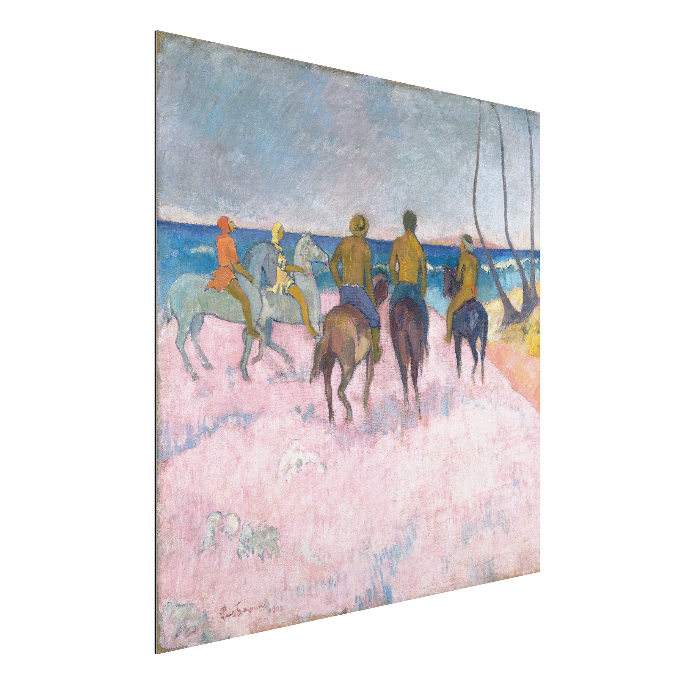 Alu-Dibond Outdoor Bild Paul Gauguin - Reiter am Strand