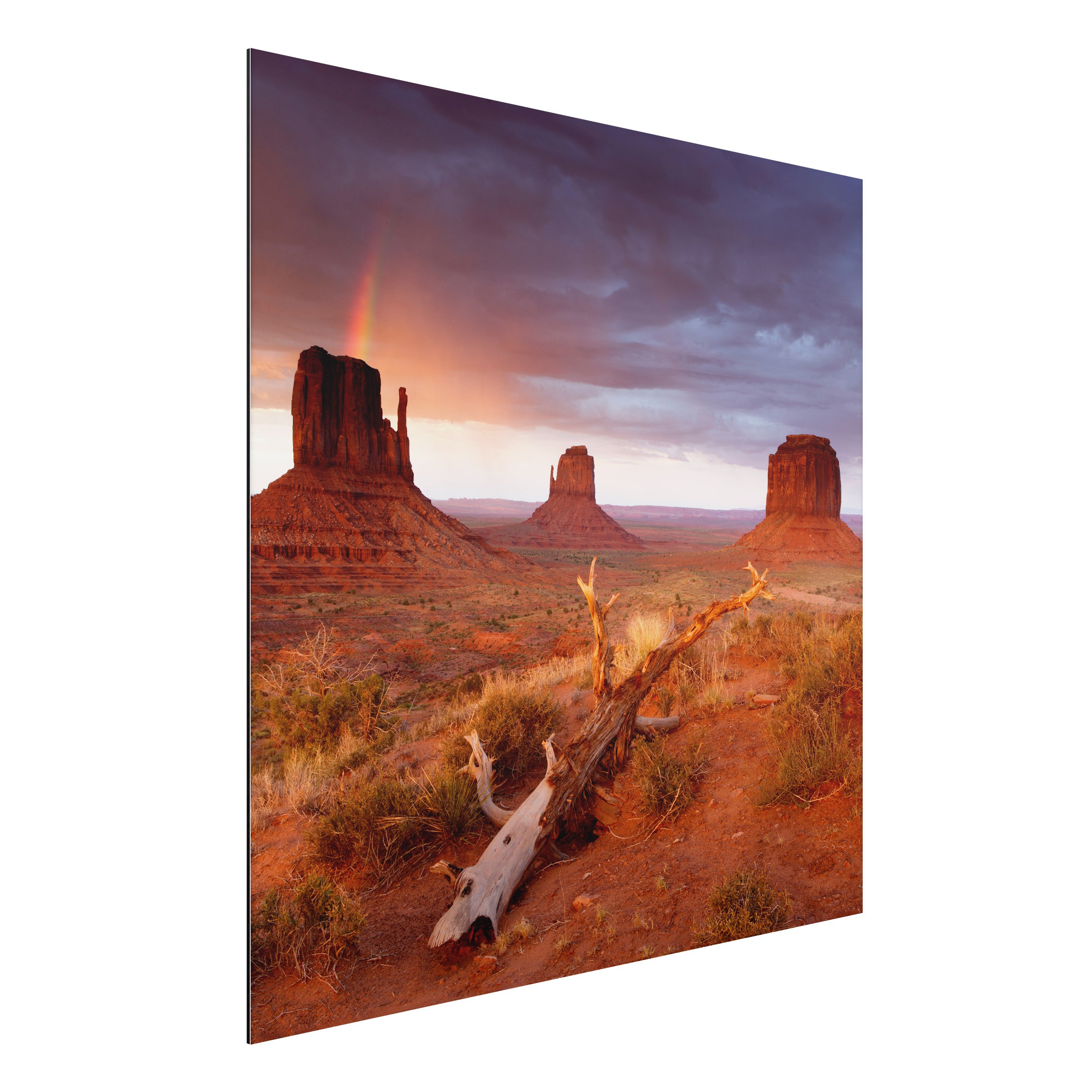 Alu-Dibond Outdoor Bild Monument Valley bei Sonnenuntergang