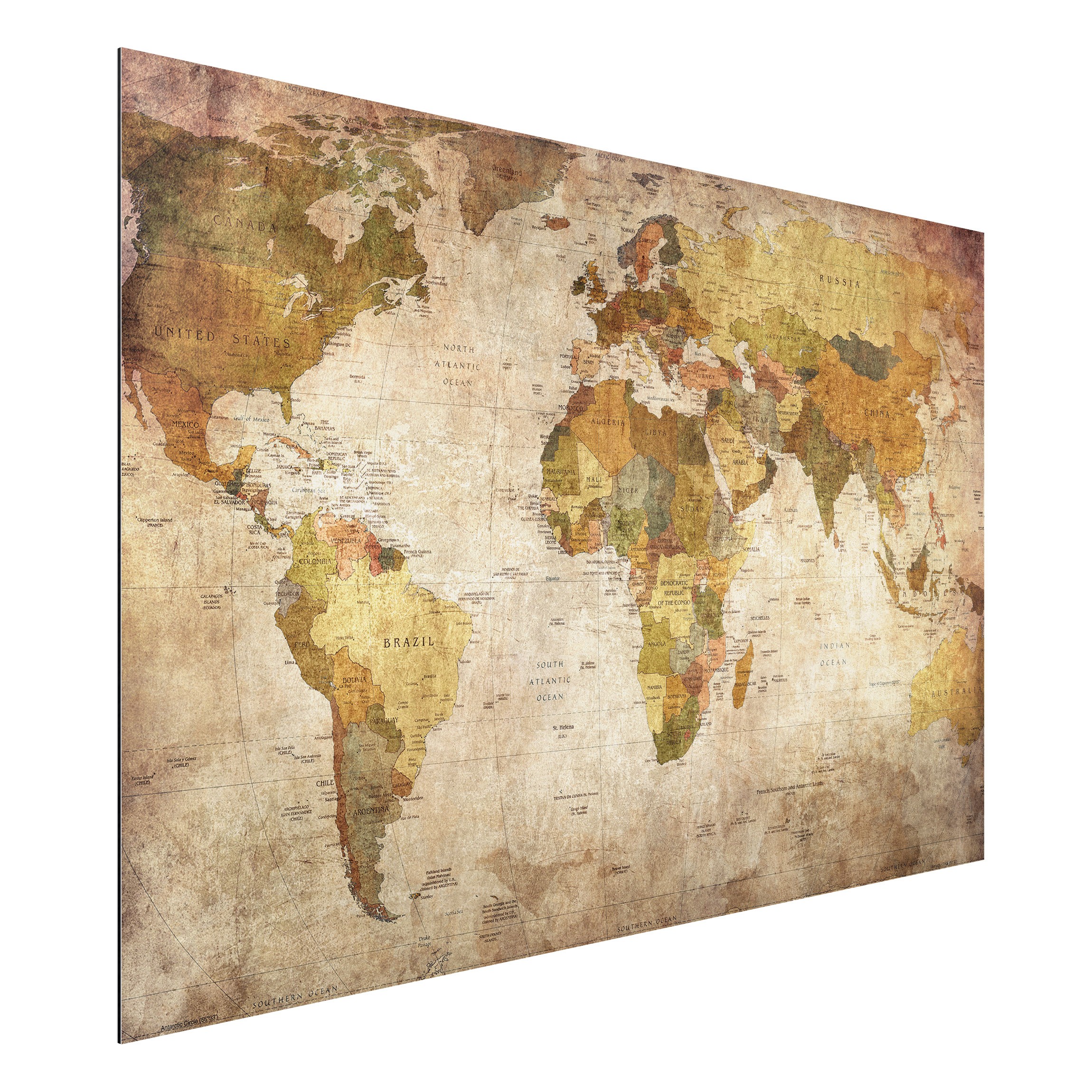 Alu-Dibond Outdoor Bild Weltkarte