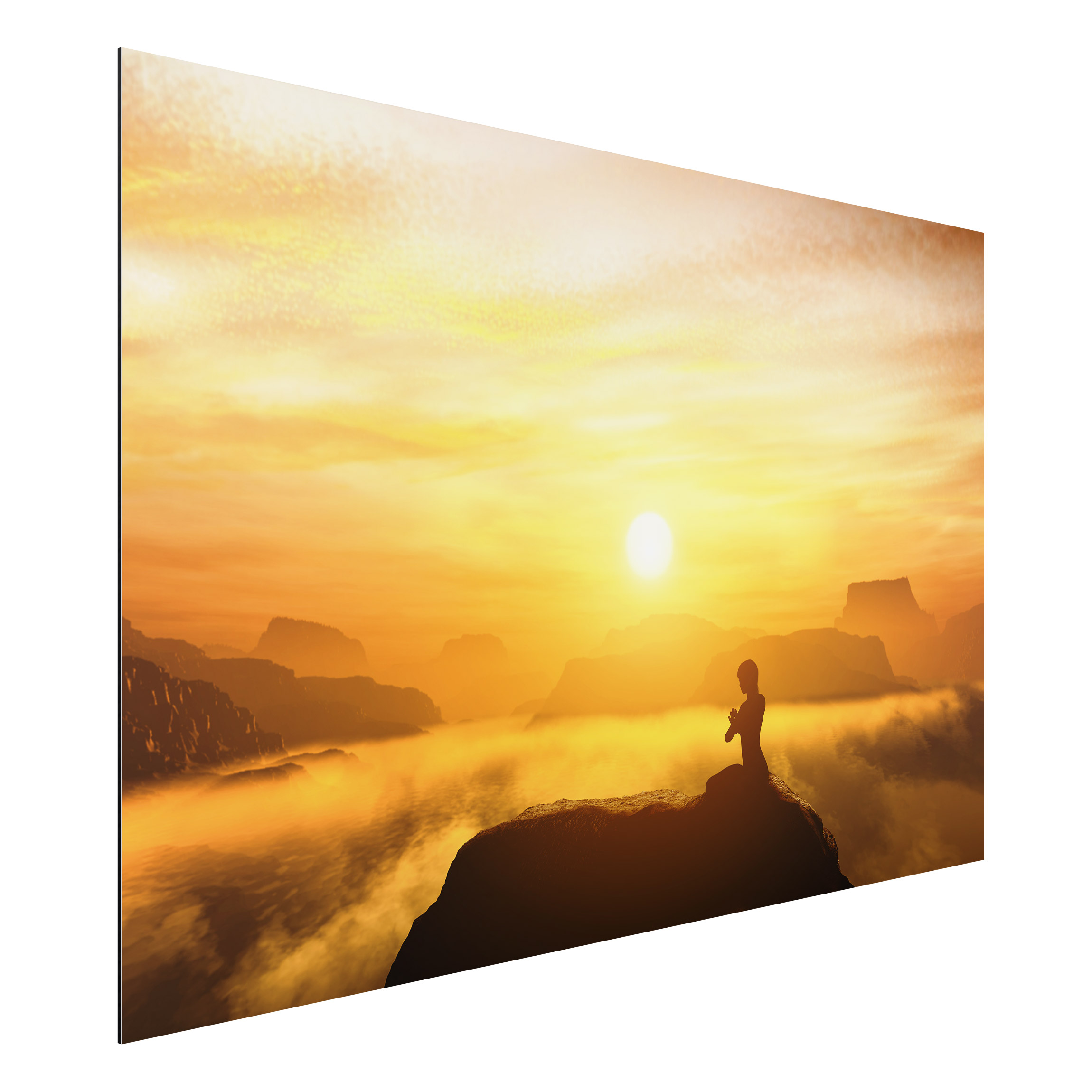 Alu-Dibond Outdoor Bild Yoga Meditation