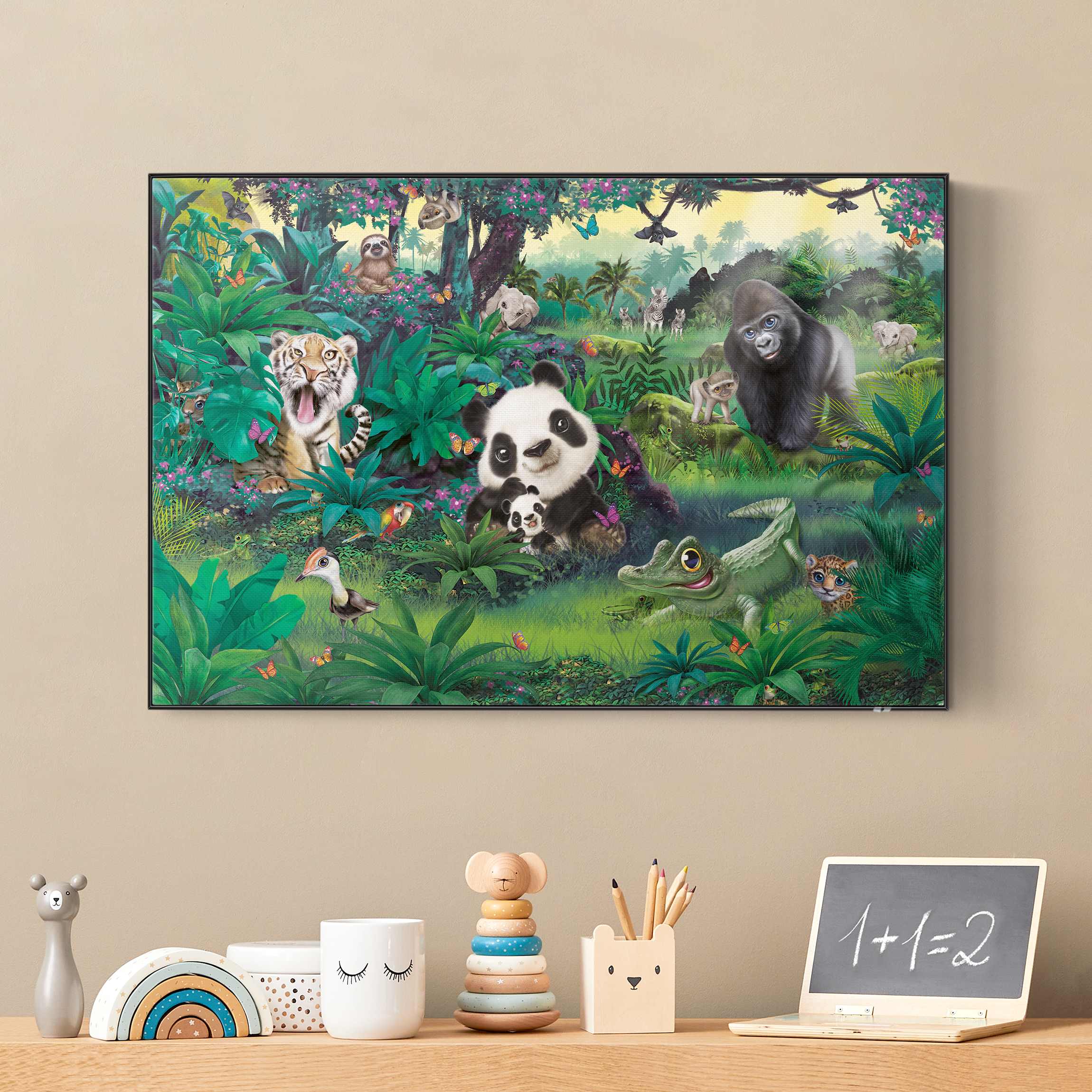 Akustik-Wechselbild Animal Club International - Dschungel mit Tieren