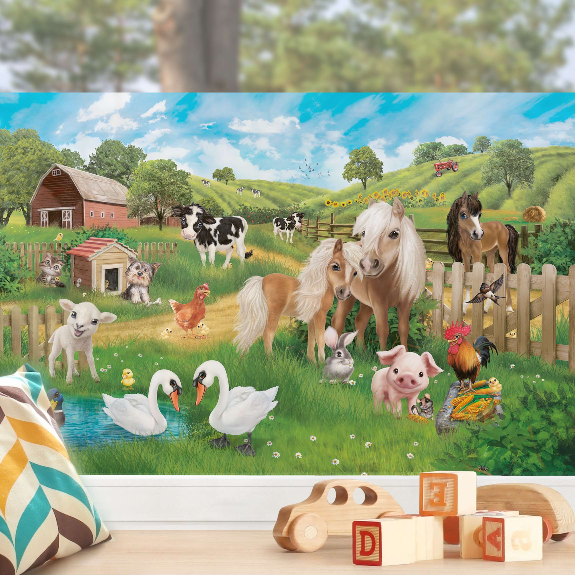 Fensterfolie Tiere auf dem Bauernhof
