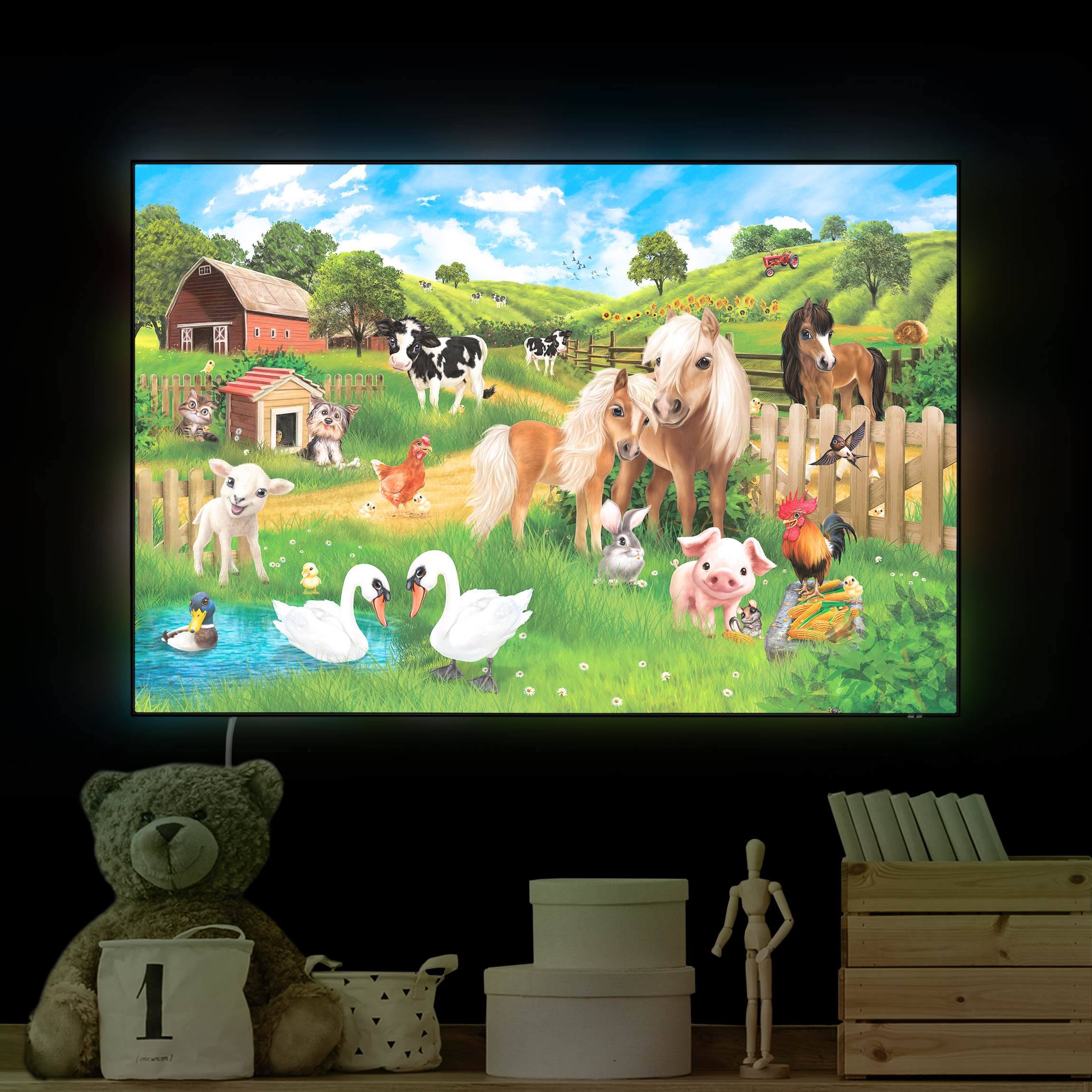 LED-Wechselbild Animal Club International - Tiere auf dem Bauernhof