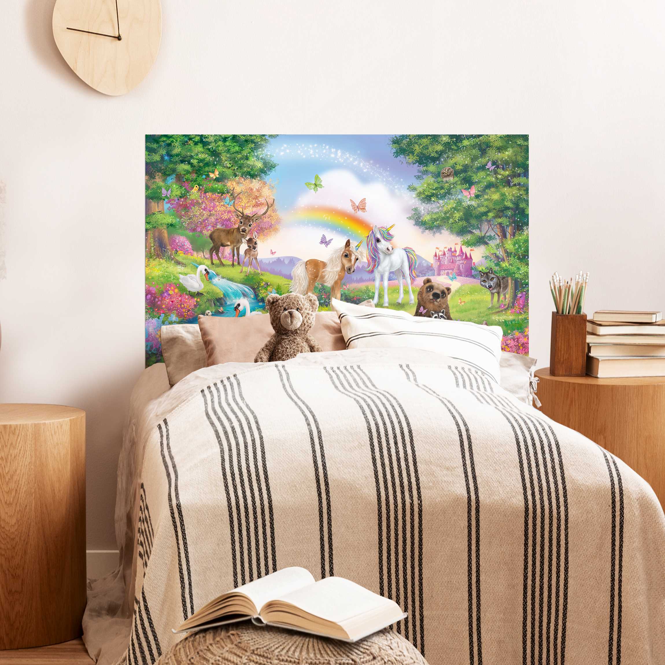 Kopfteil Bett Animal Club International - Zauberwald mit Einhorn