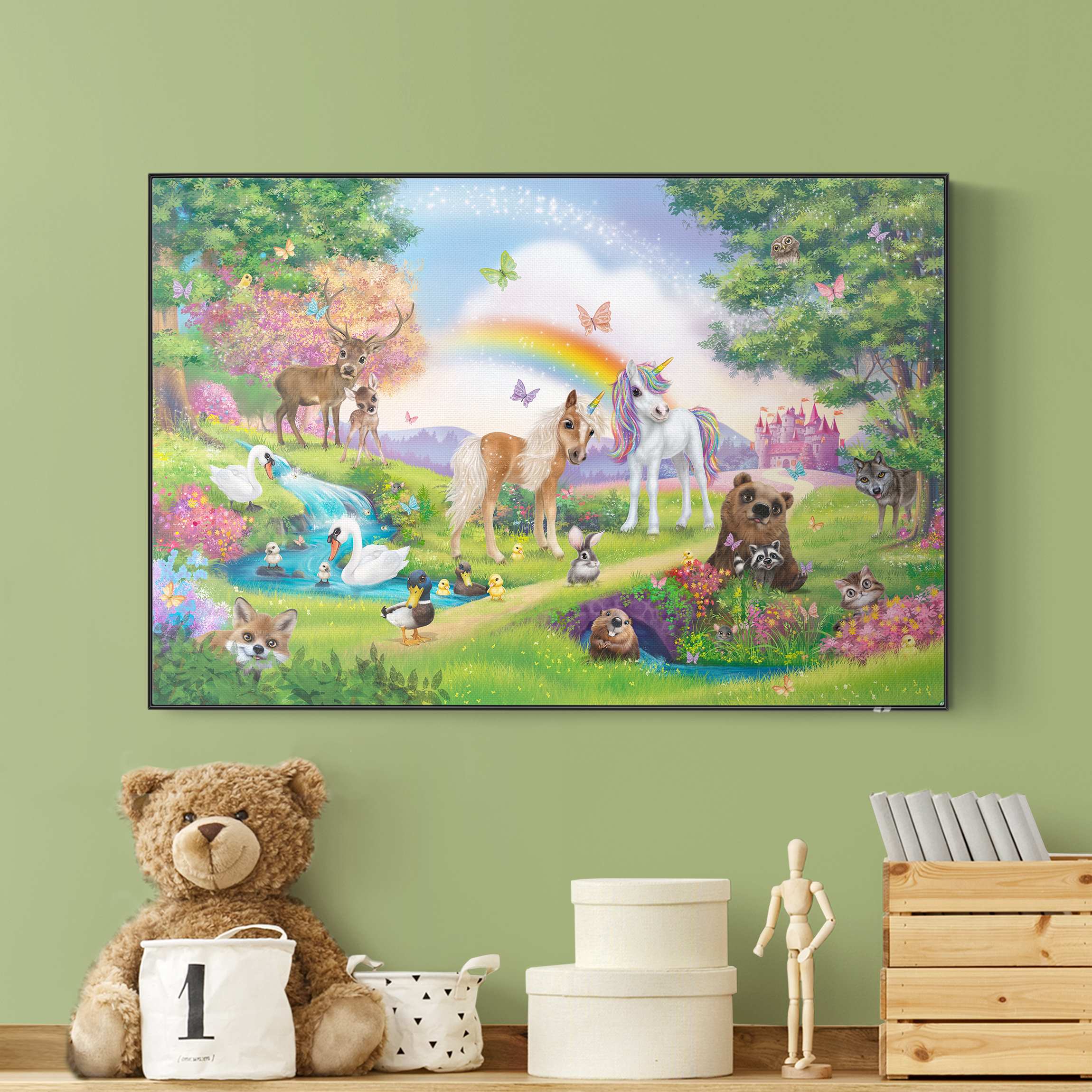 Akustik-Wechselbild Animal Club International - Zauberwald mit Einhorn