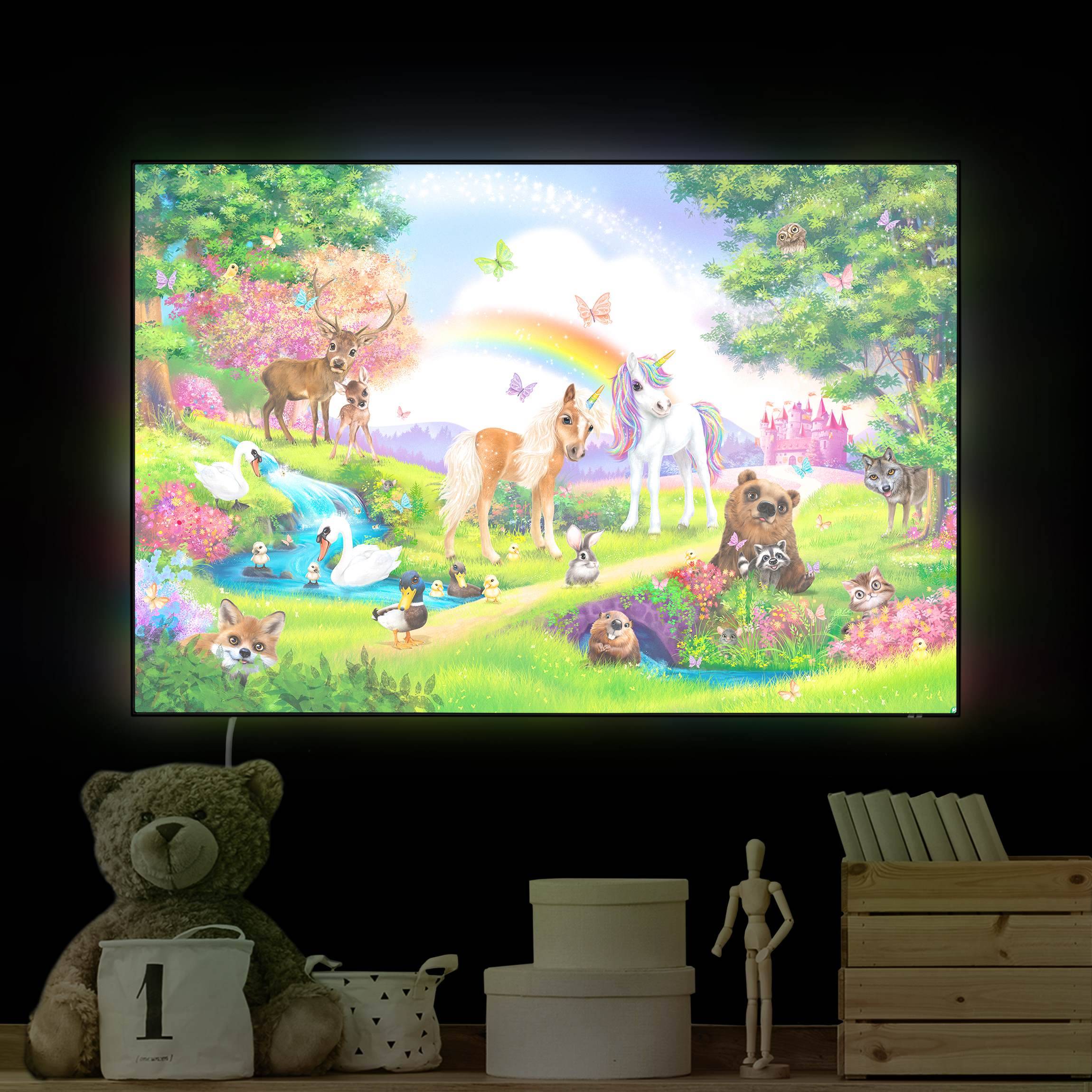 LED-Wechselbild Animal Club International - Zauberwald mit Einhorn