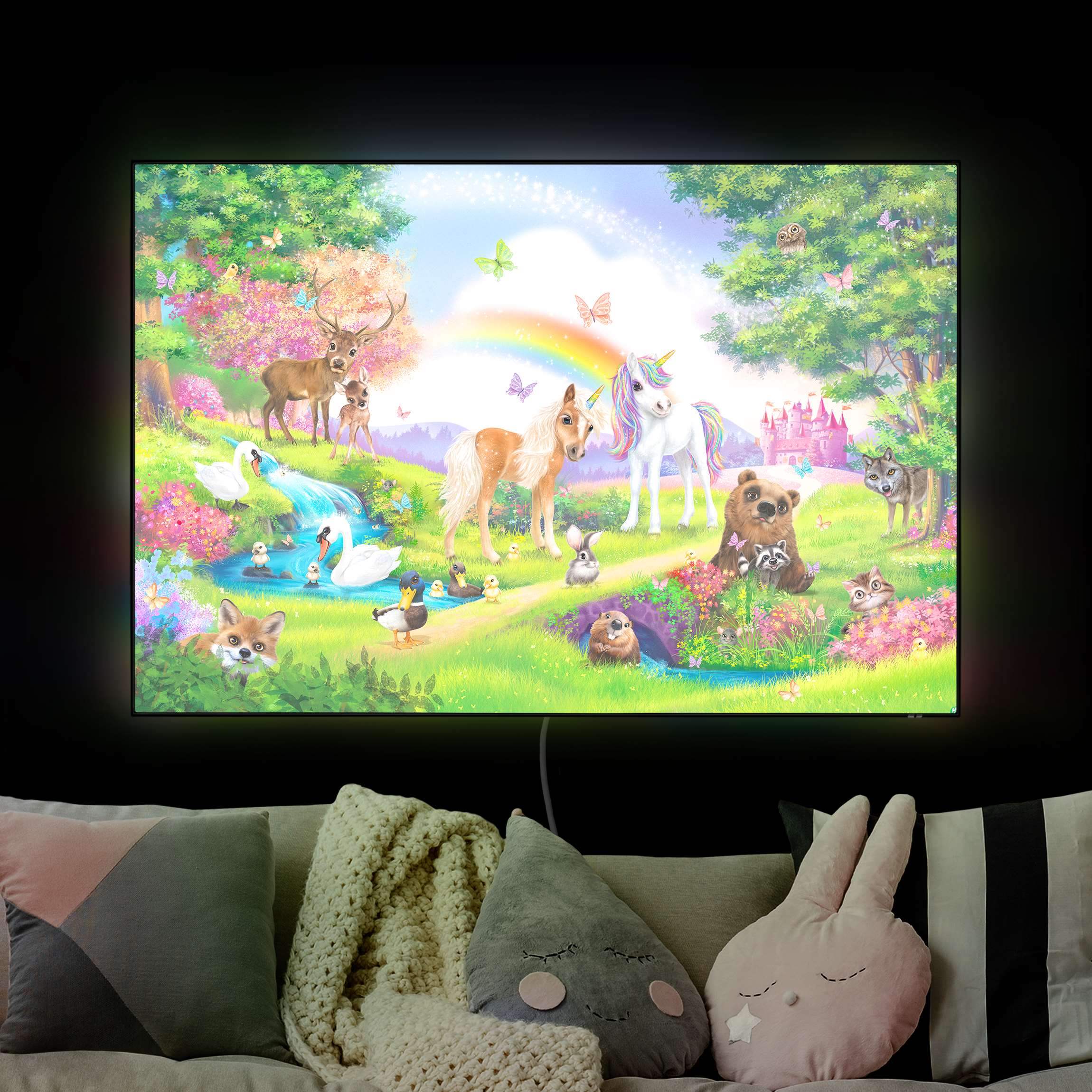 LED-Wechselbild Animal Club International - Zauberwald mit Einhorn