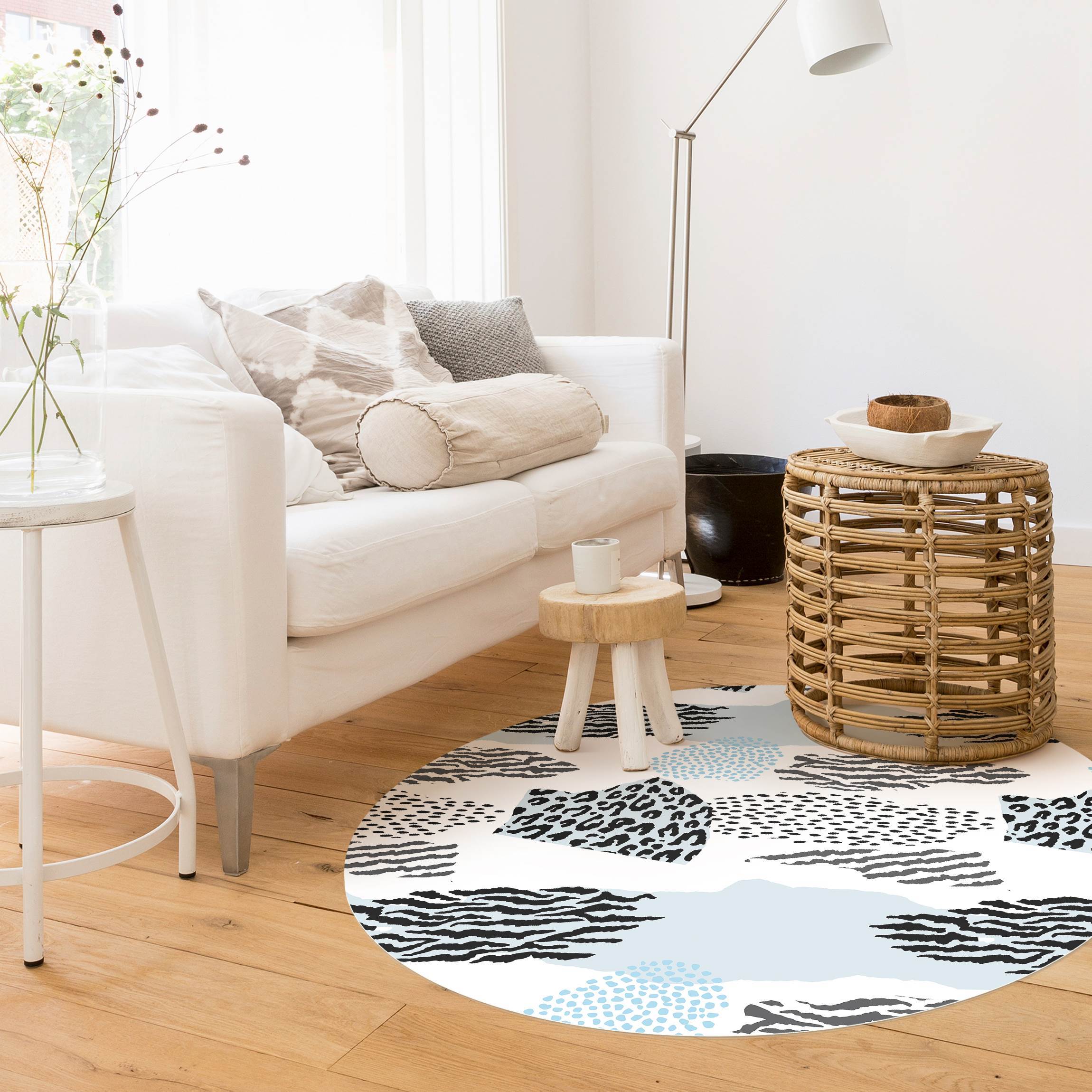Runder Vinyl-Teppich Animalprint Zebra Tiger Leopard Arktis