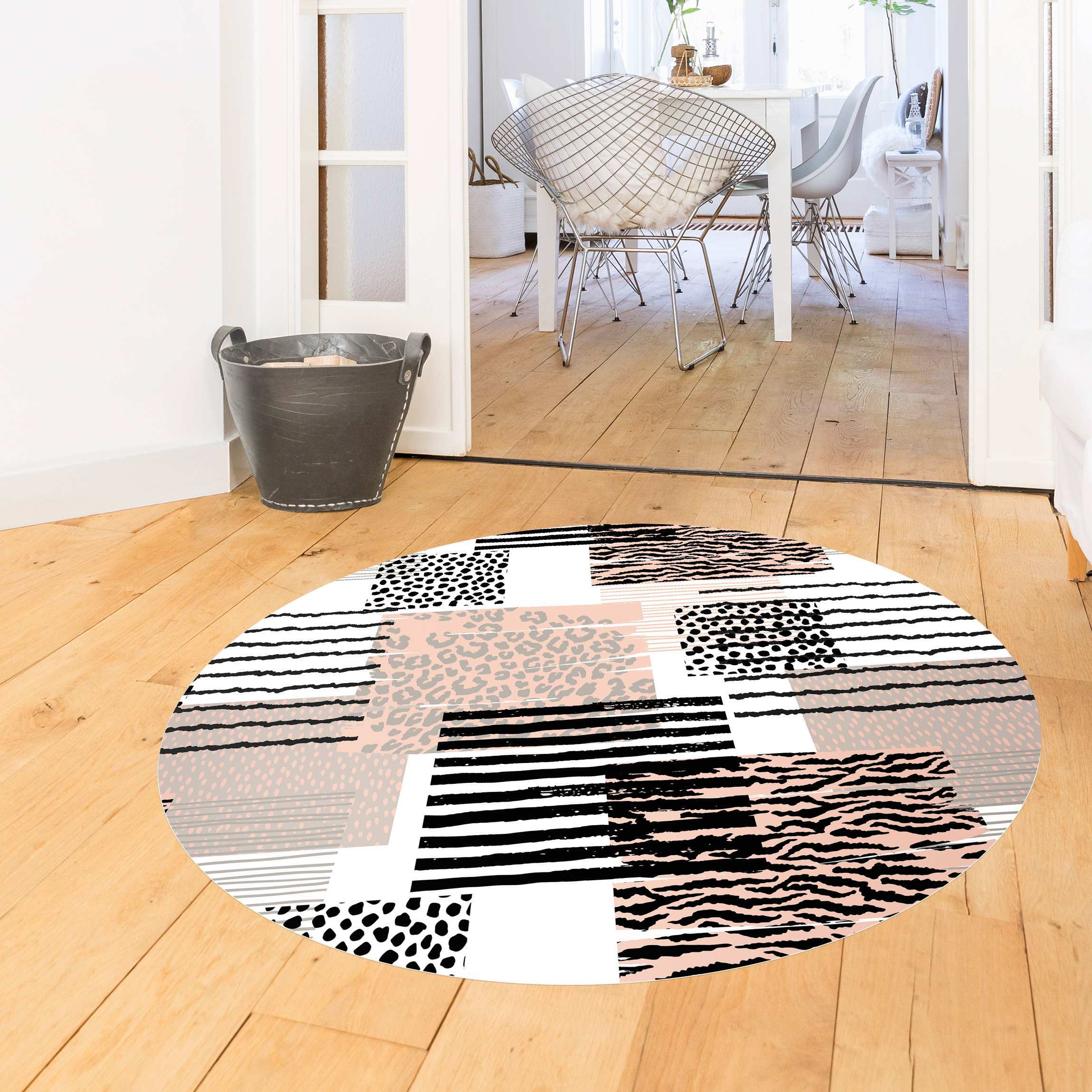 Runder Vinyl-Teppich Animalprint Zebra Tiger Leopard Australien