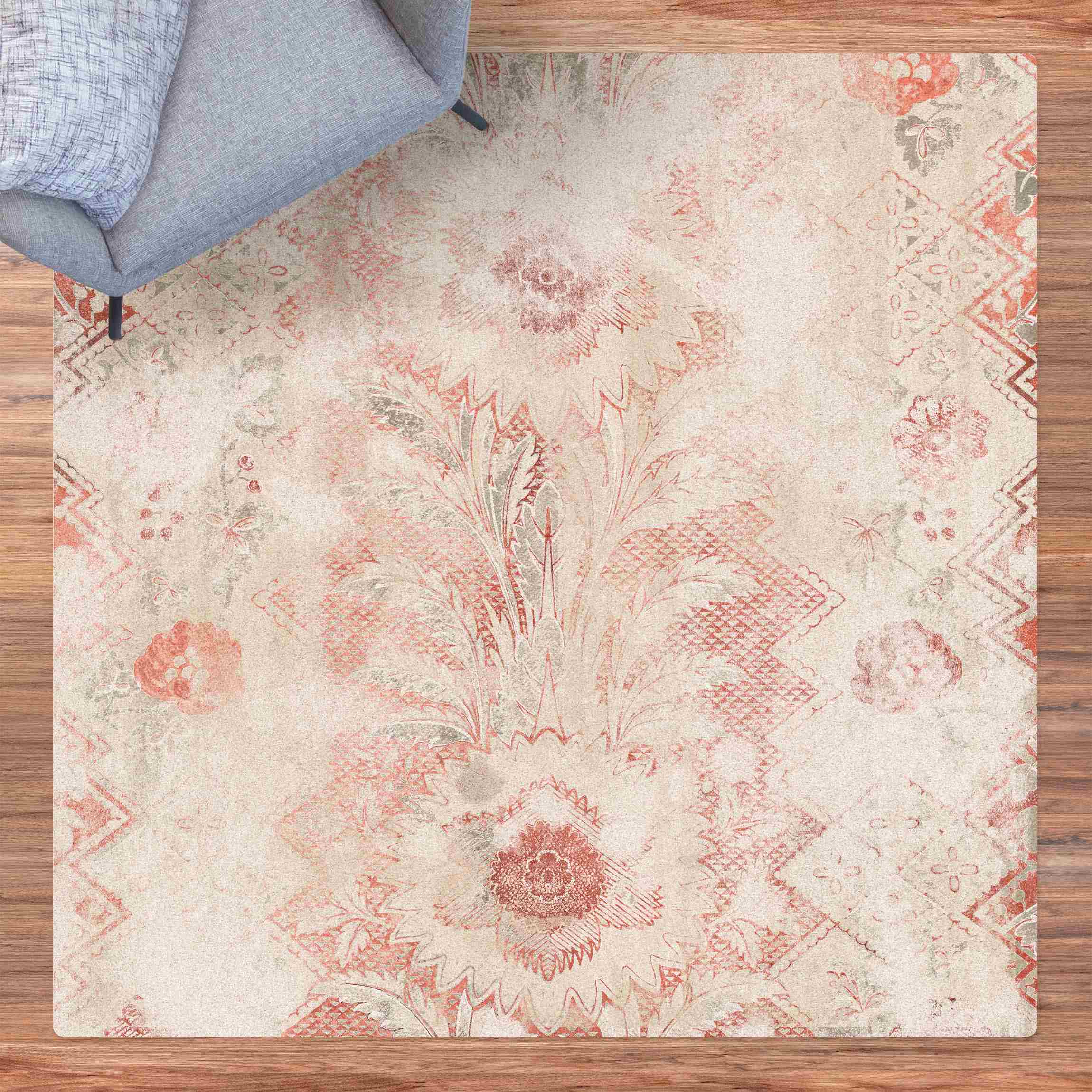 Kork-Teppich Antike Shabby Barocktapete