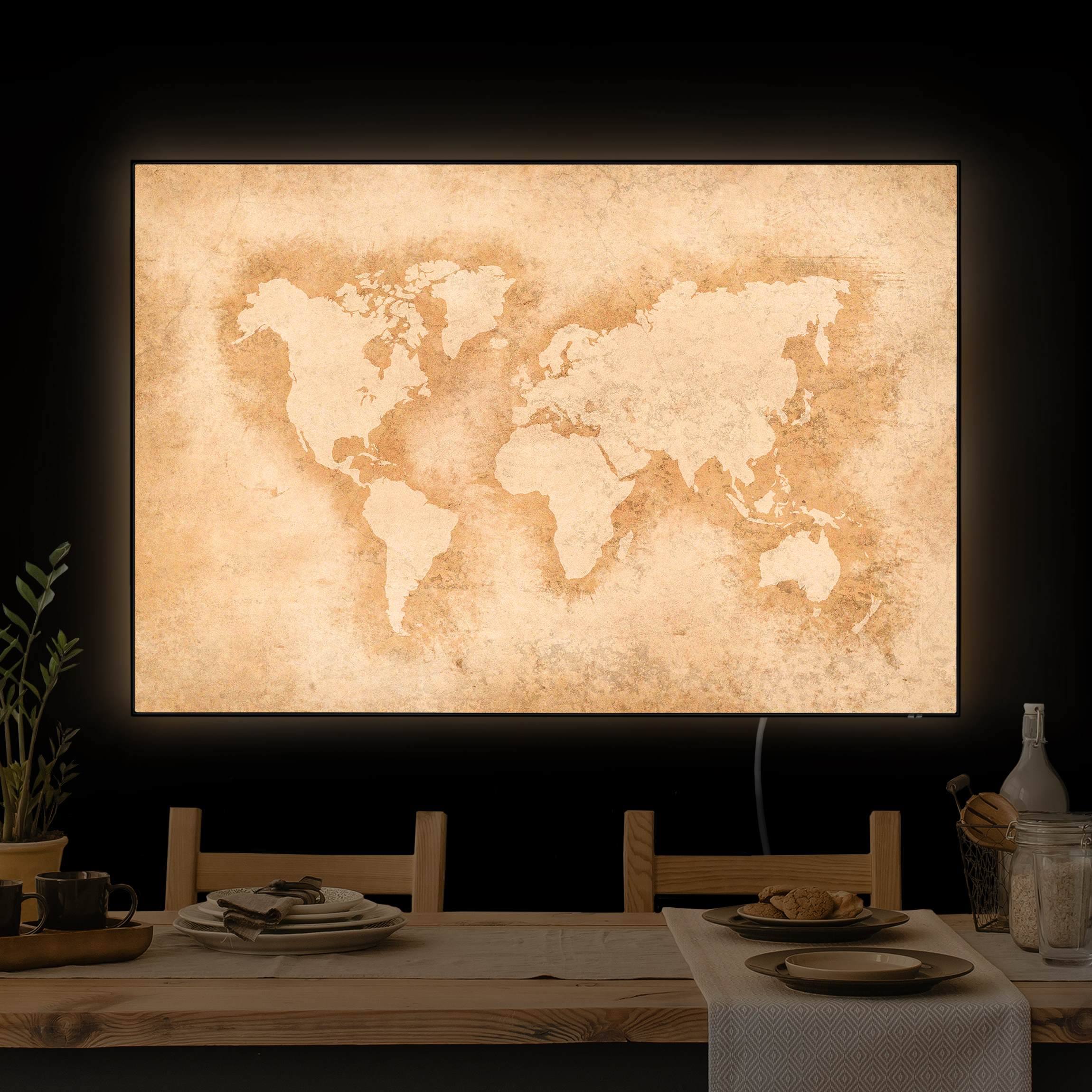 LED-Wechselbild Antike Weltkarte