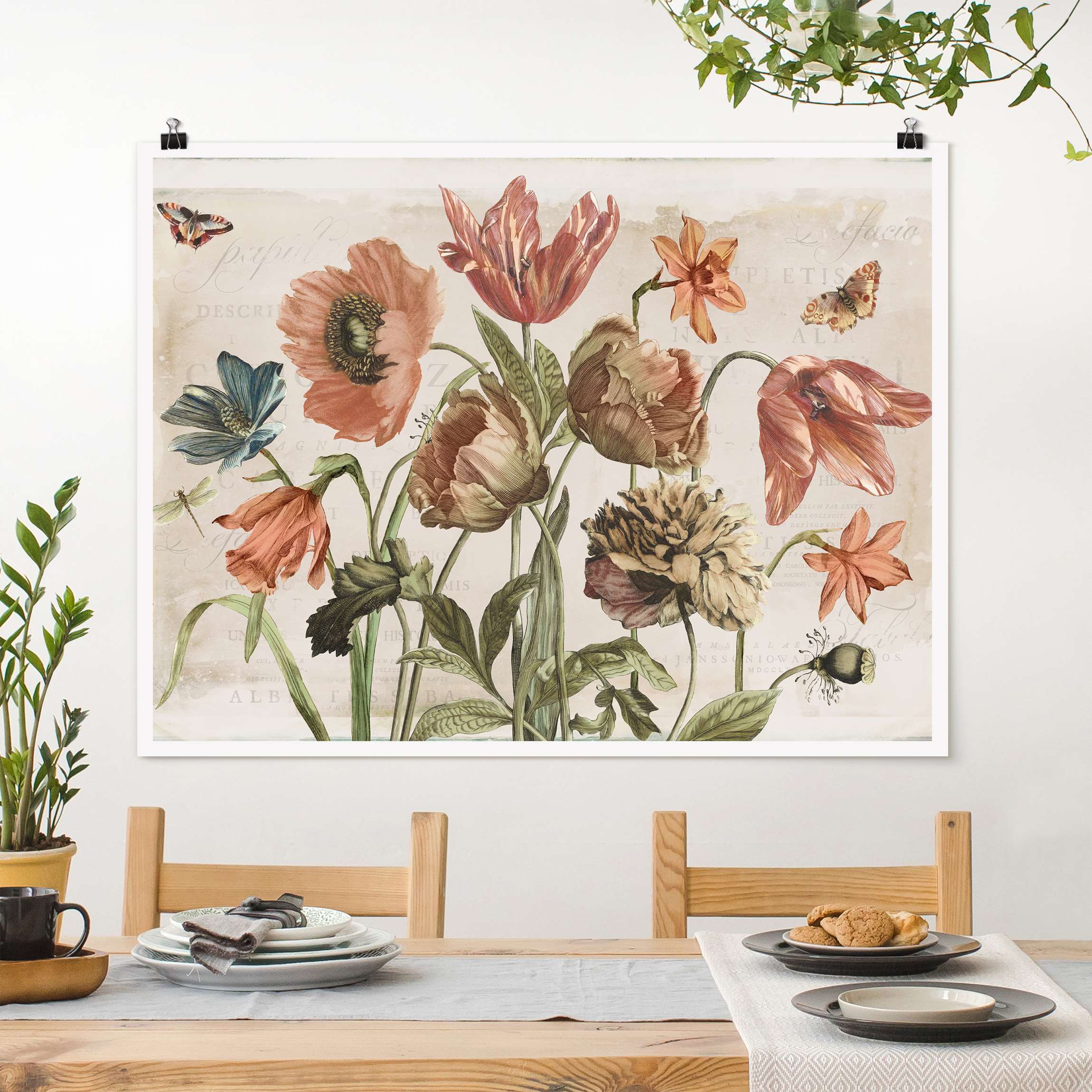 Poster Antiquarische Blüten