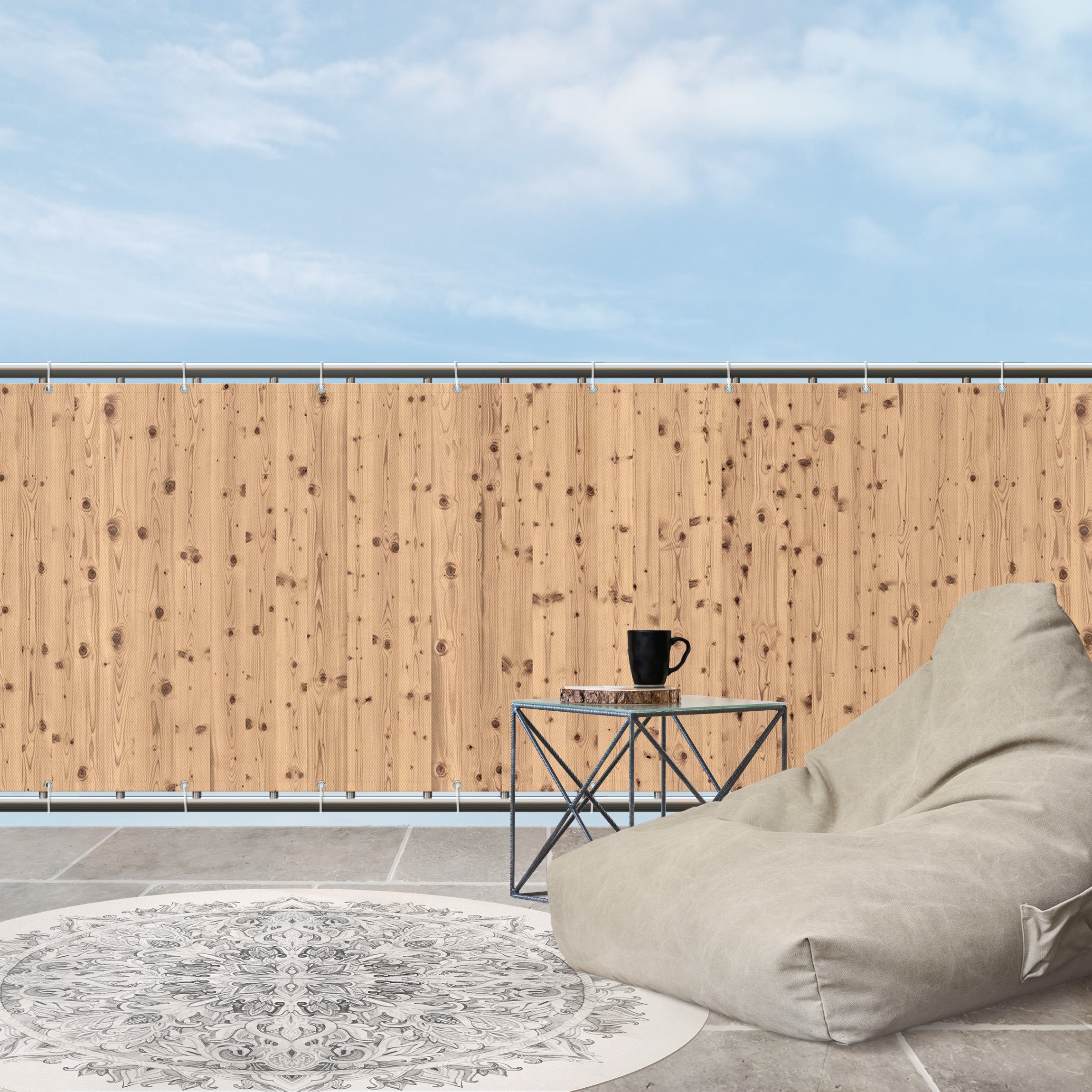 Balkon Sichtschutz Antique Whitewood