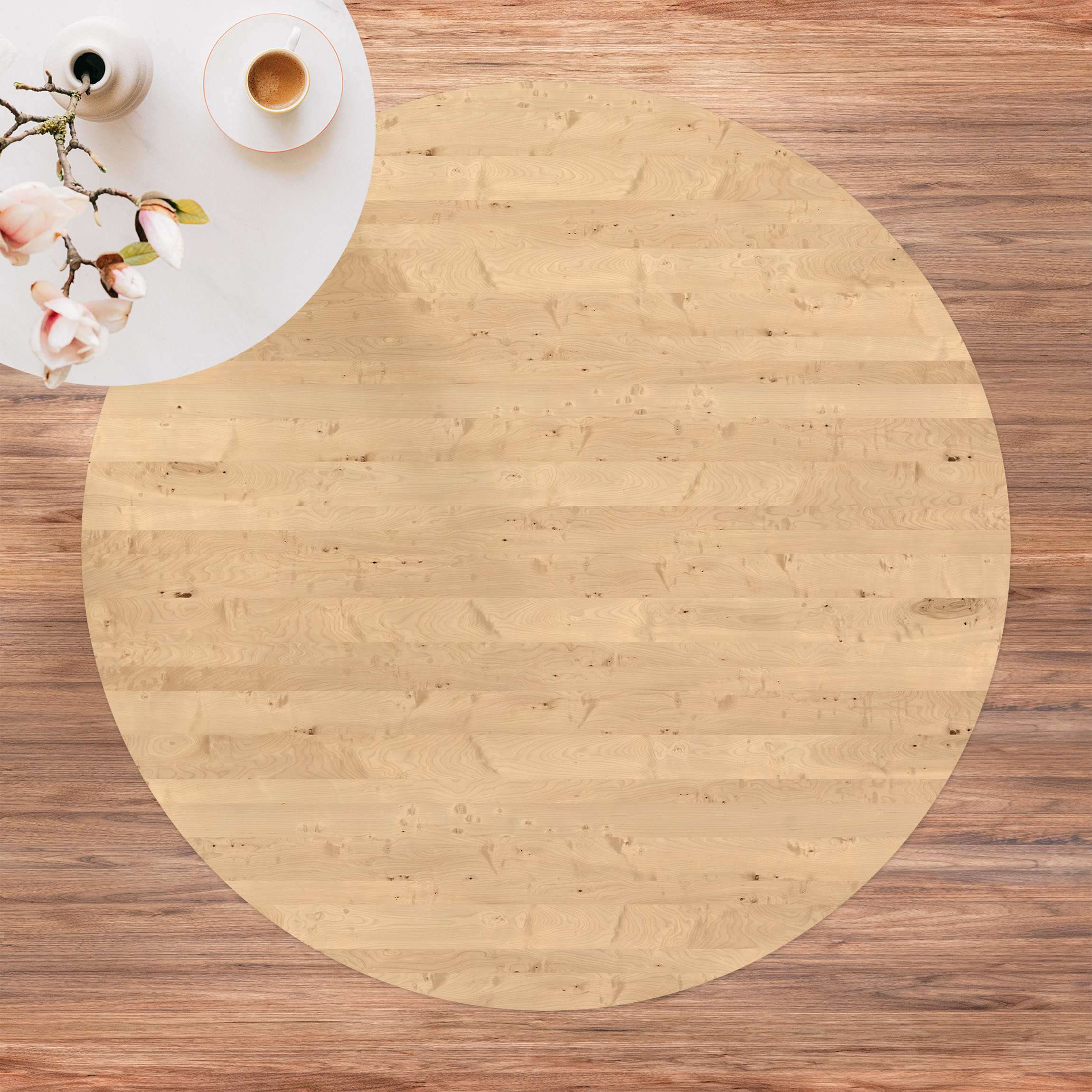 Runder Vinyl-Teppich Apfelbirke