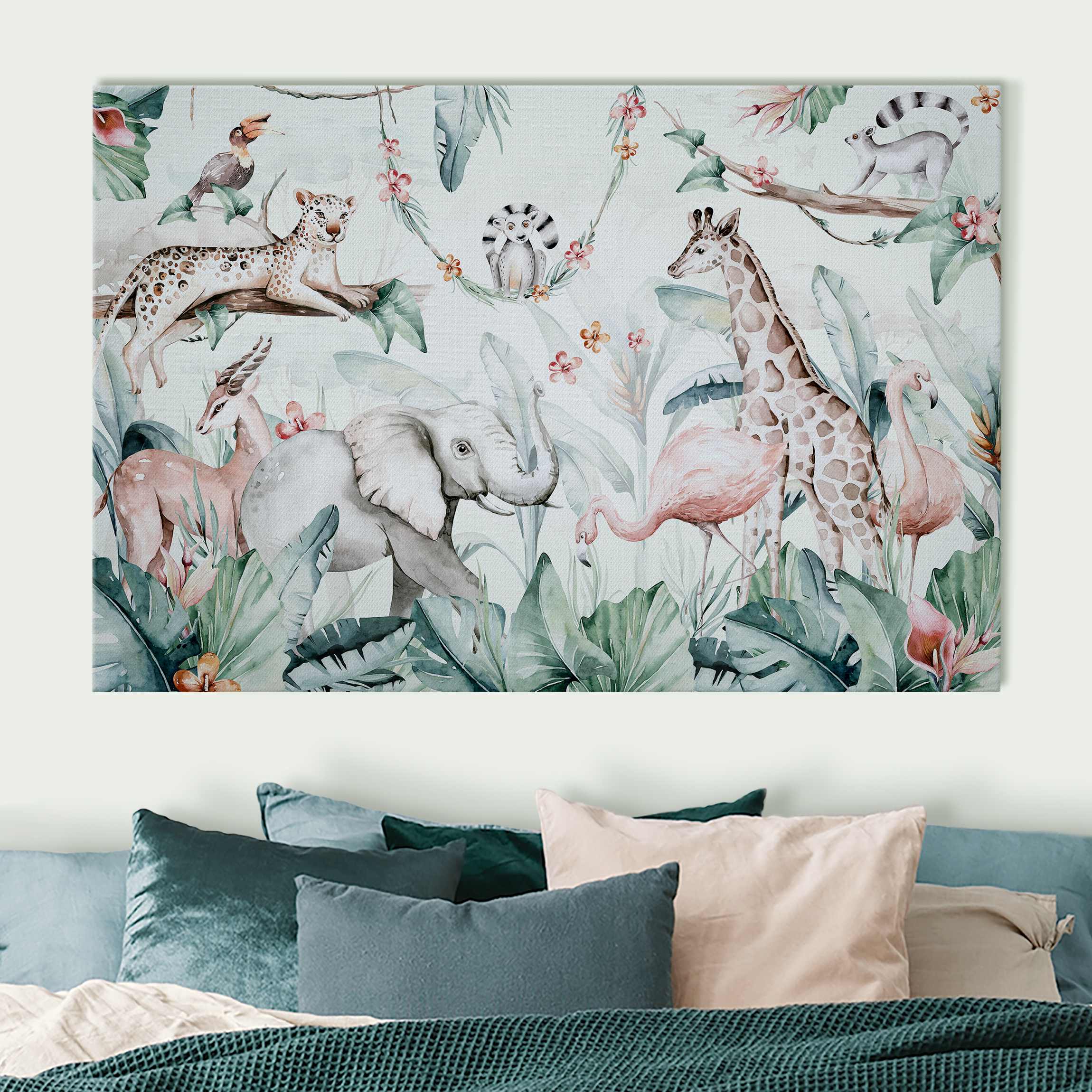 Akustikbild Aquarell Afrika Tiere