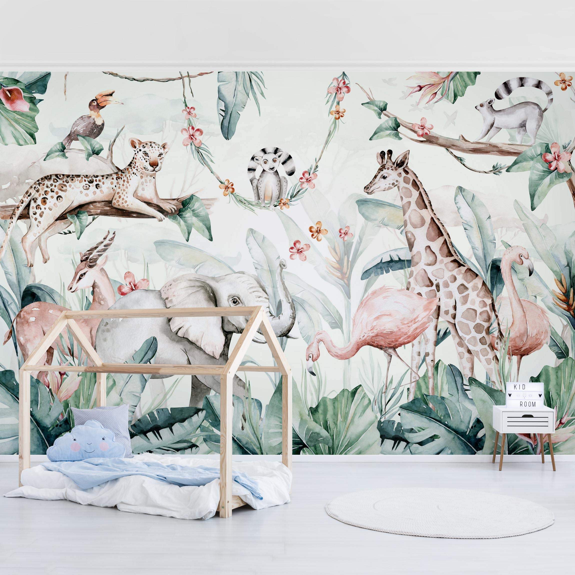 Fototapete Aquarell Afrika Tiere