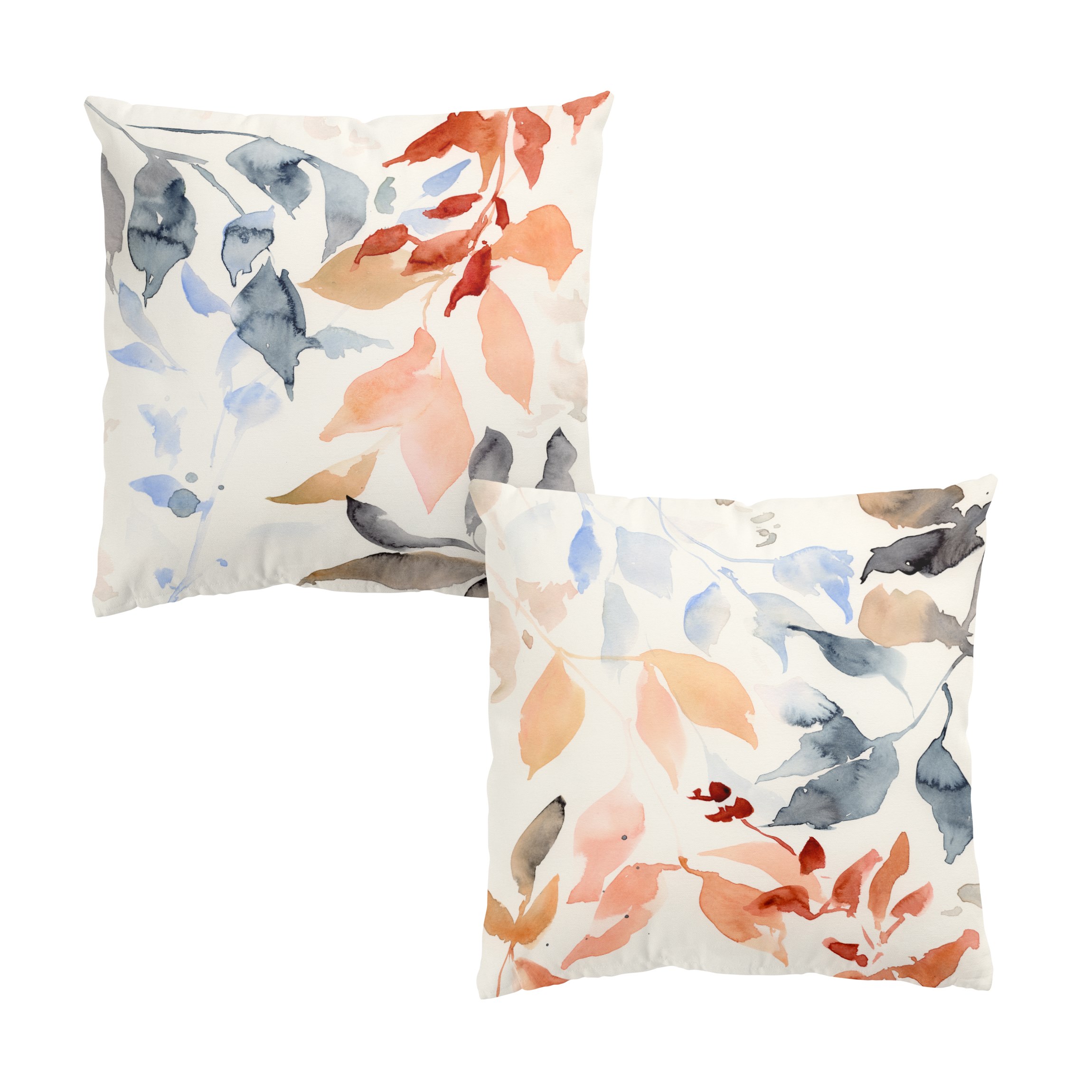 Dekokissen 2er Set Aquarell Blätter im Herbst Duo