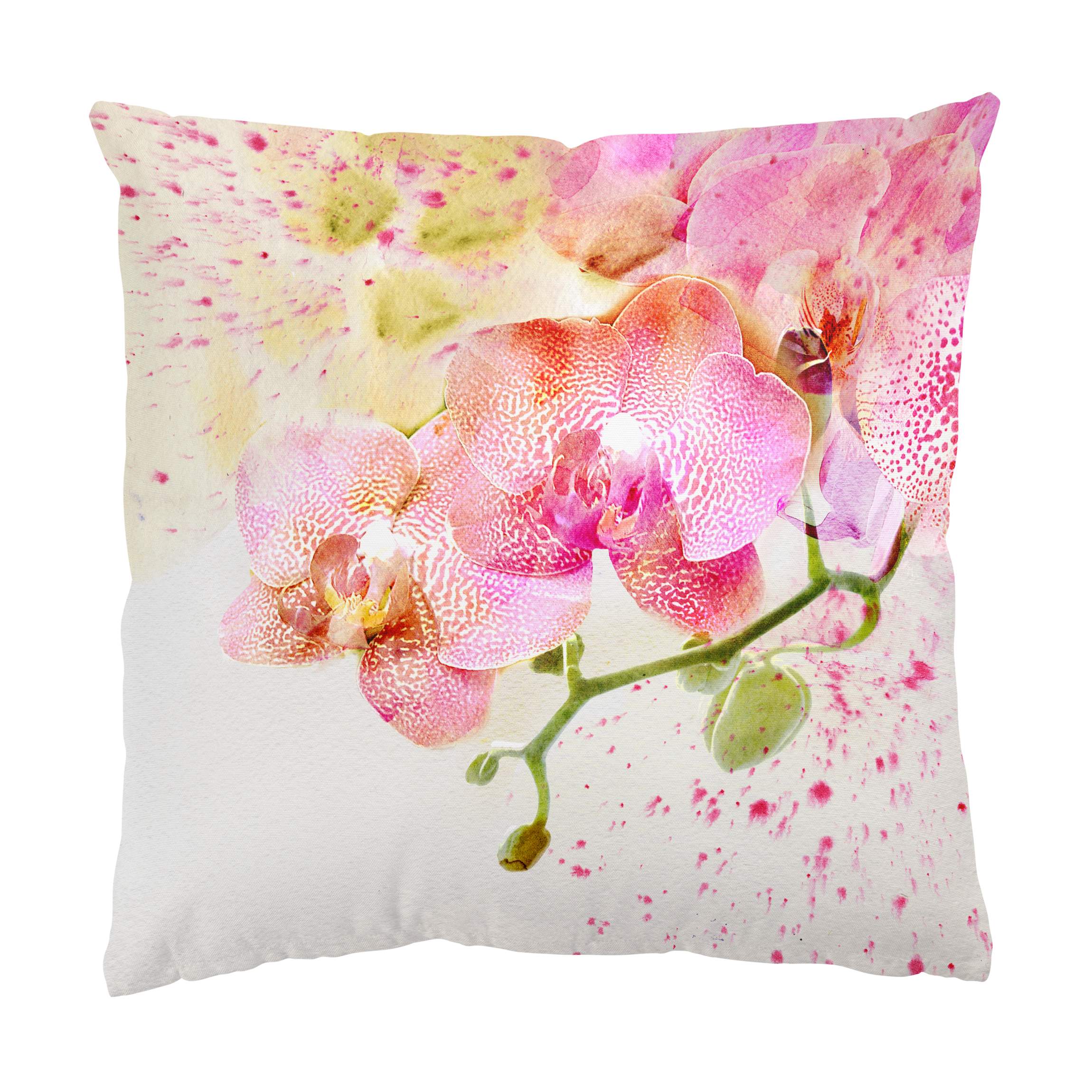 Dekokissen Aquarell Blumen Orchideen