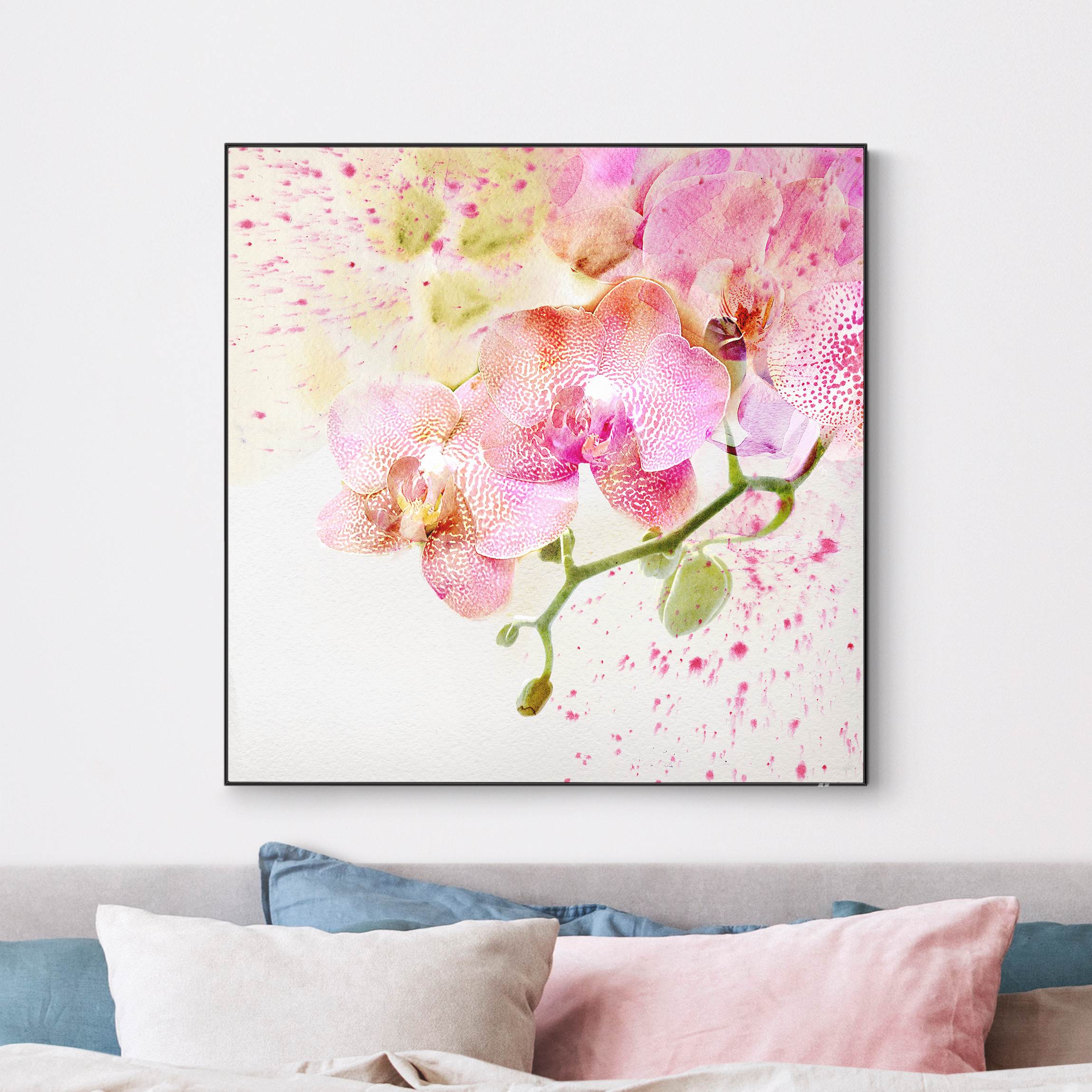 Wechselbild Aquarell Blumen Orchideen
