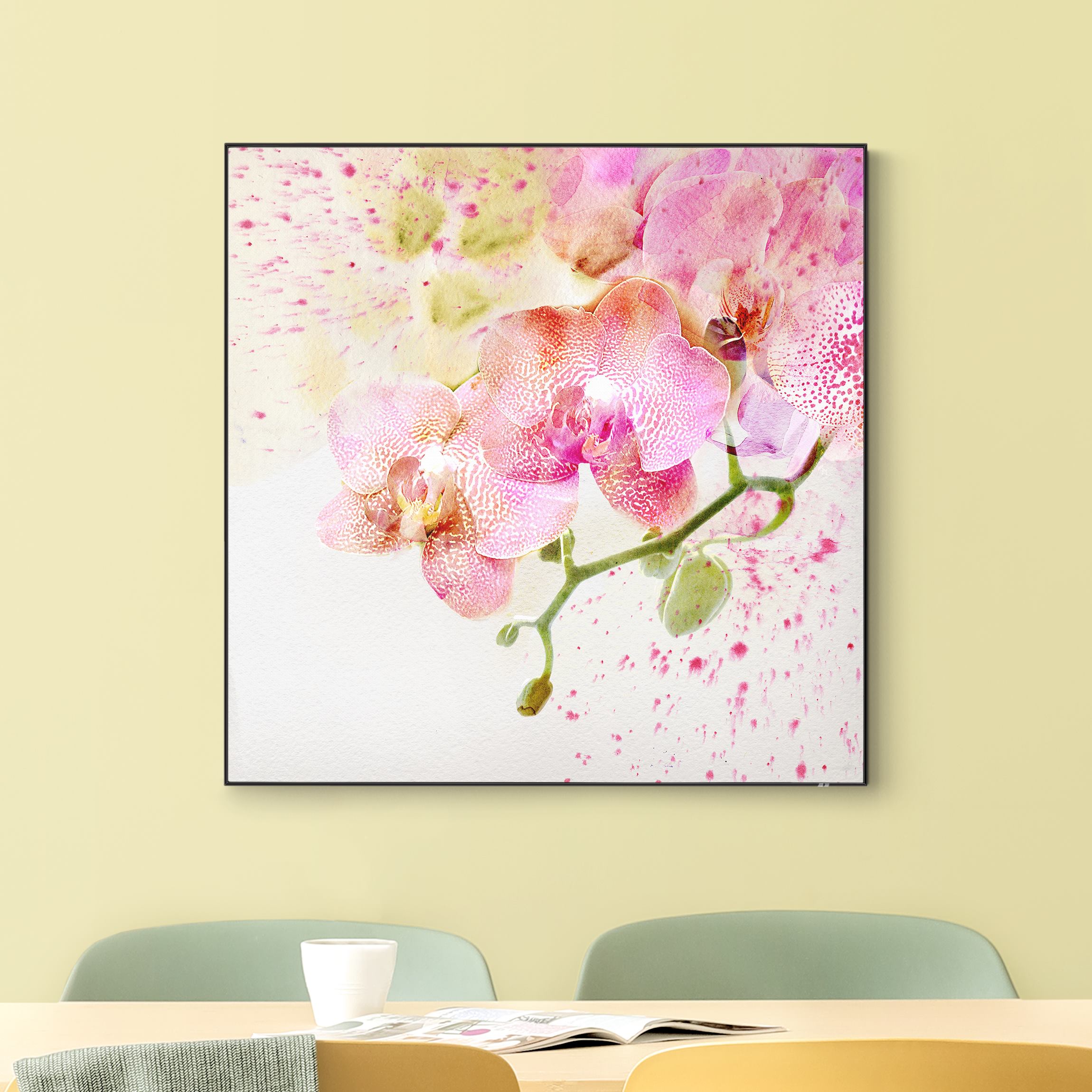 Wechselbild Aquarell Blumen Orchideen