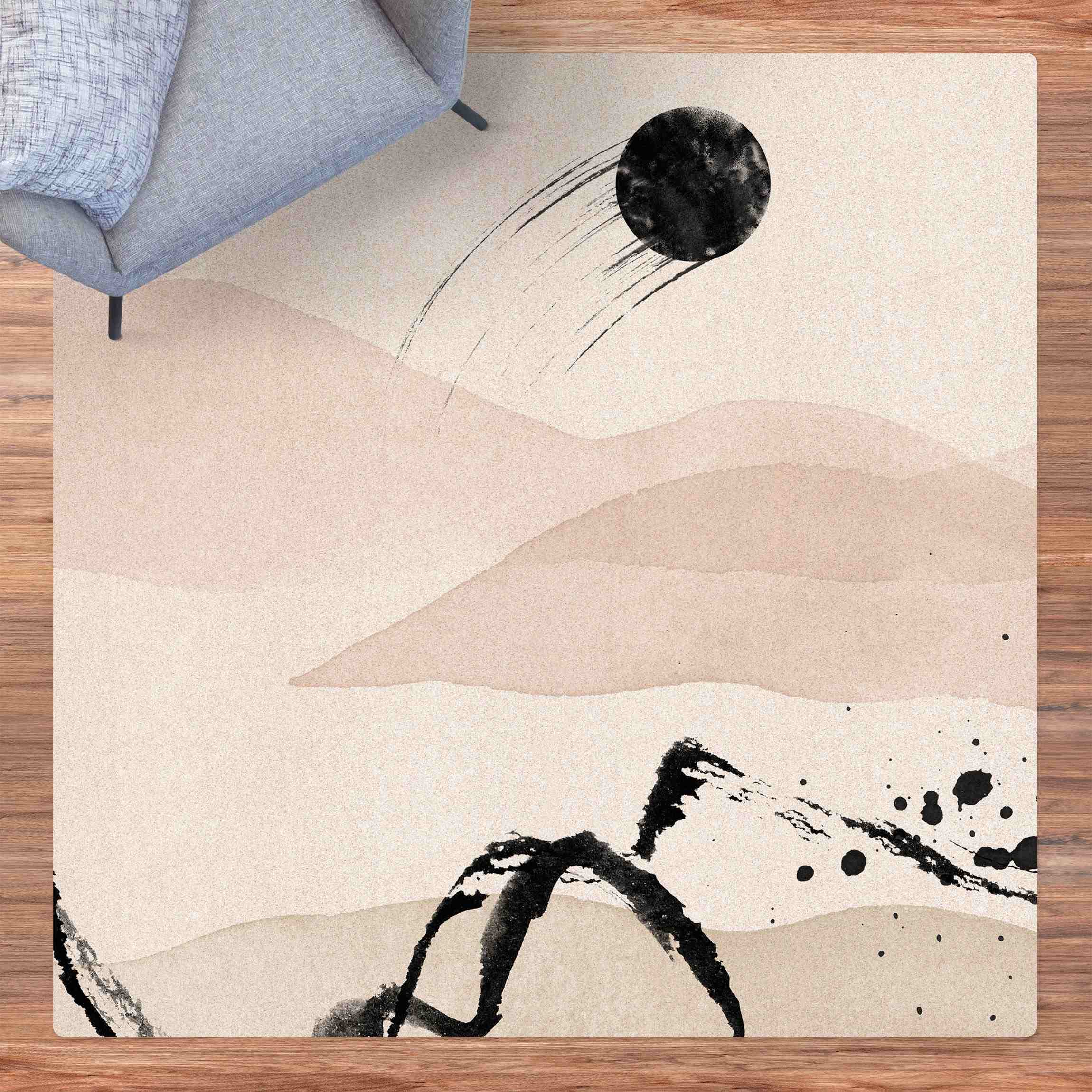 Kork-Teppich Aquarell Landschaft Komet