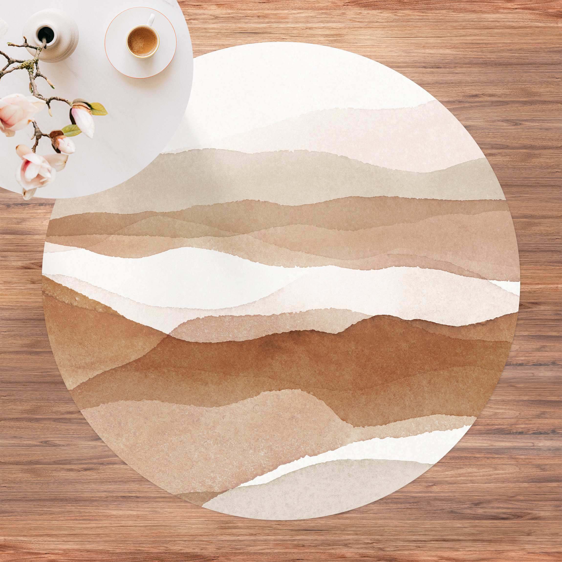 Runder Vinyl-Teppich Aquarell Landschaft Sandberge