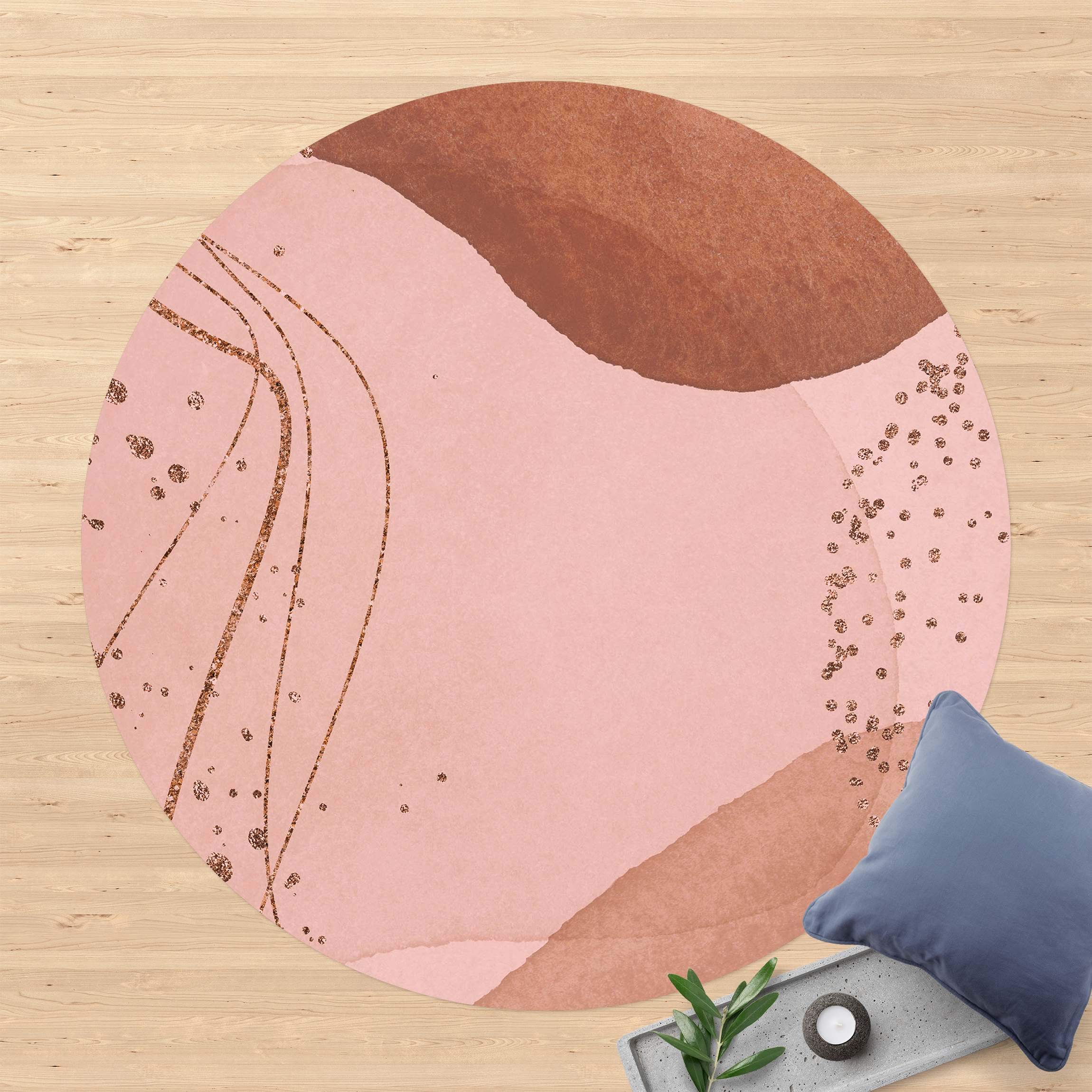 Runder Vinyl-Teppich Aquarell Landschaft Windspiel