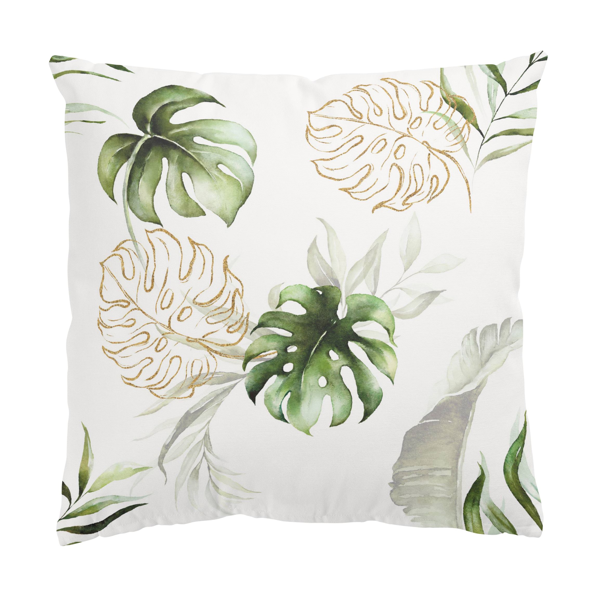 Dekokissen Aquarell Pflanzen Goldene Monstera