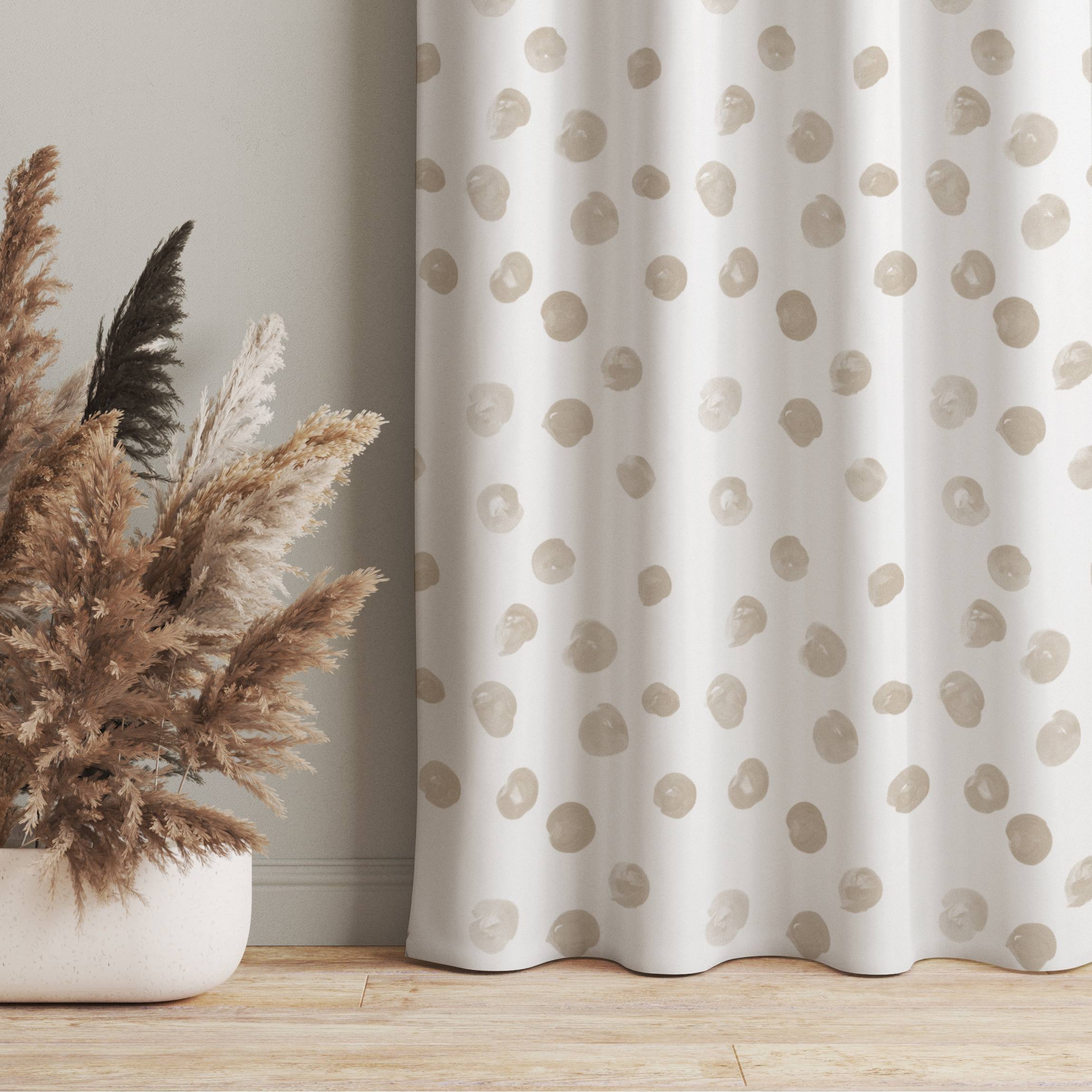 Vorhang Aquarell Punkte Beige
