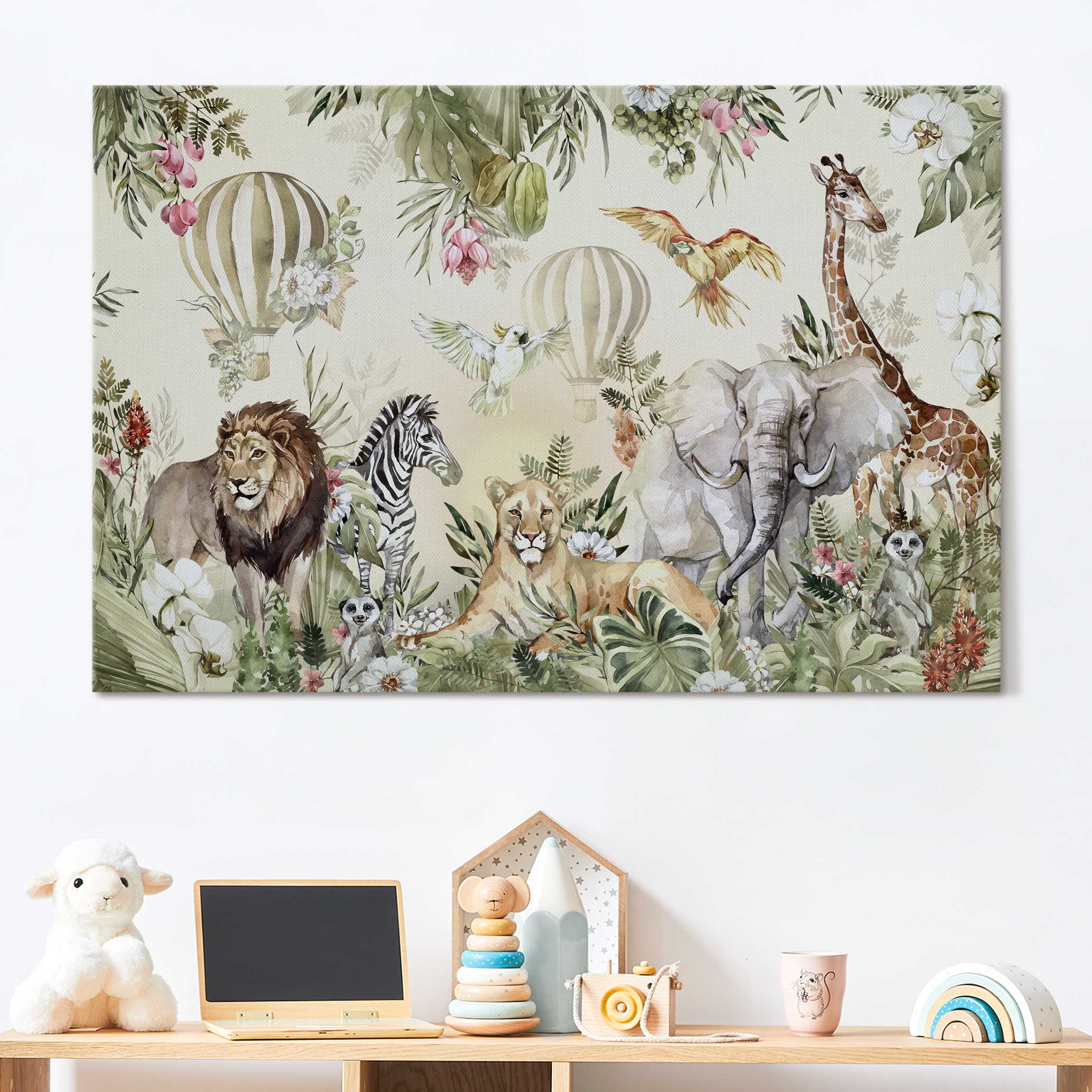 Akustikbild Aquarell Savannen Tiere