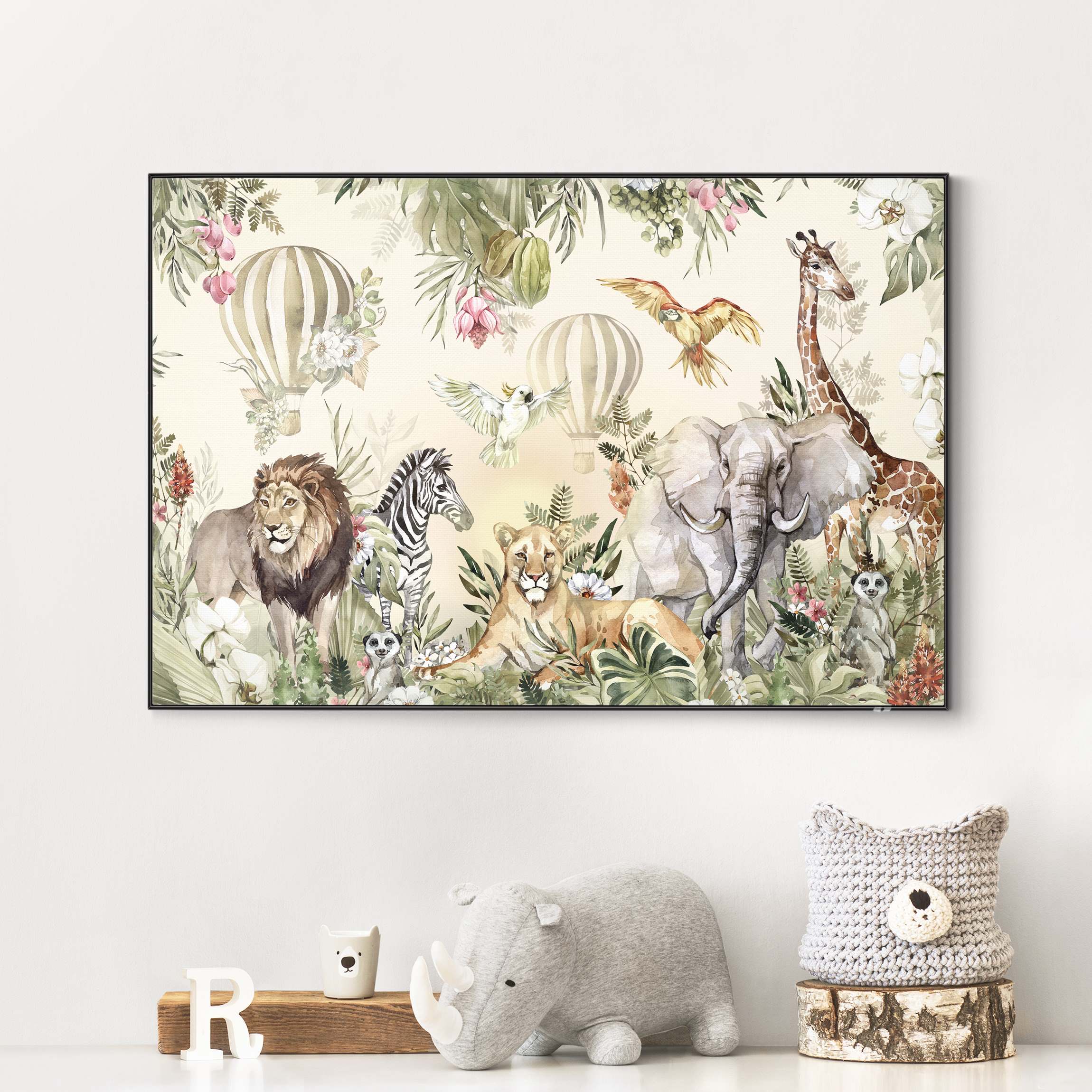 Wechselbild Aquarell Savannen Tiere