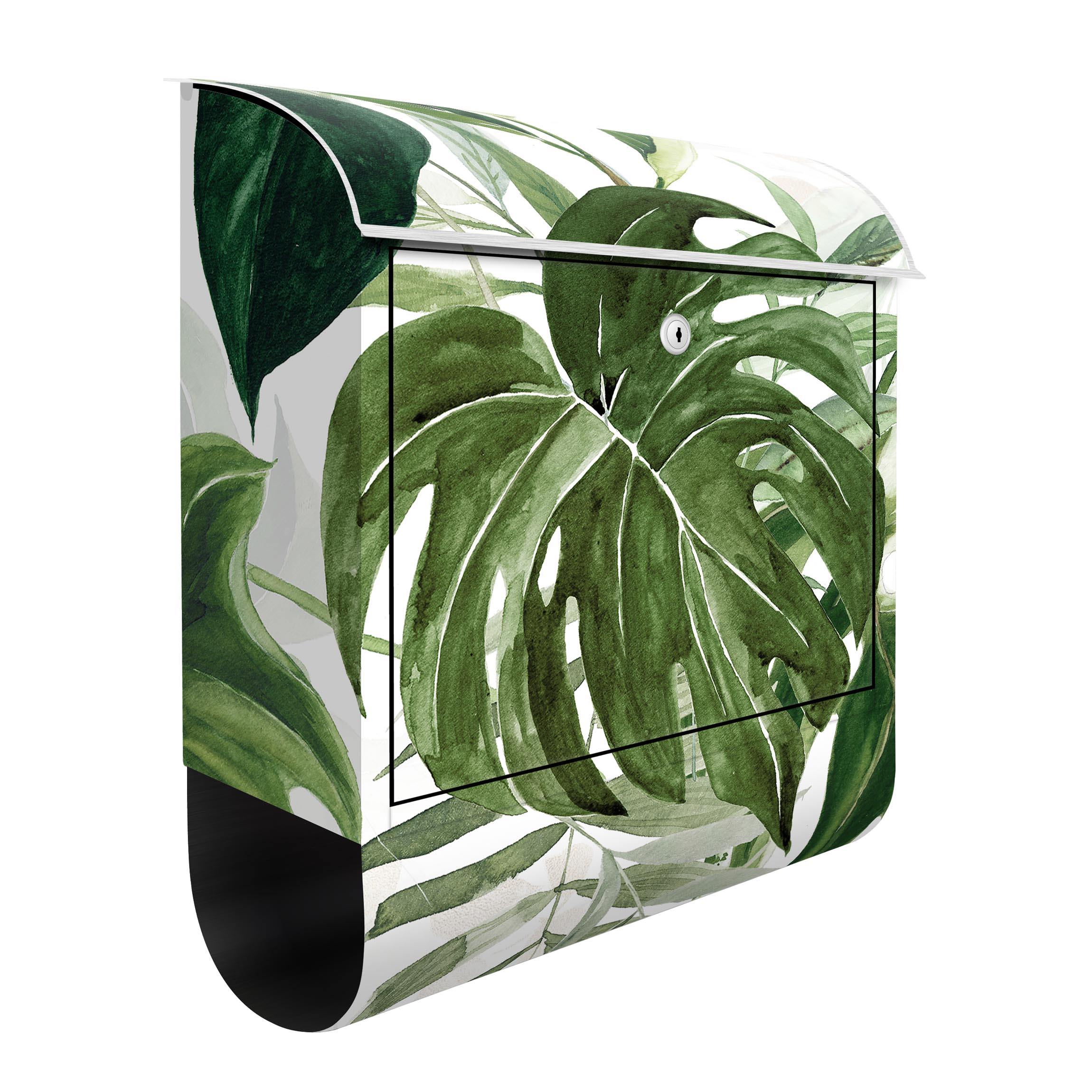 Briefkasten Aquarell Tropisches Arrangement mit Monstera