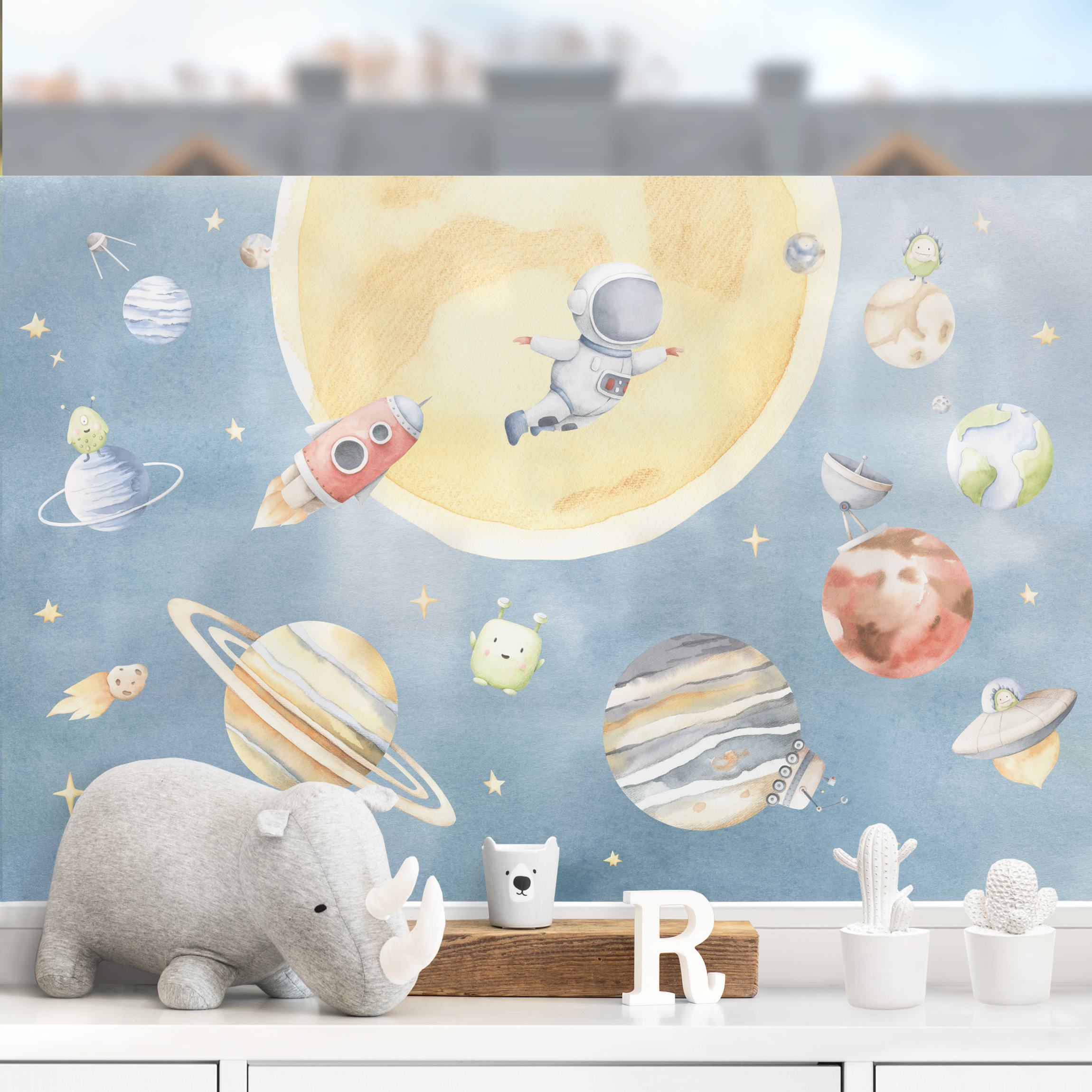 Fensterfolie Aquarell Unser Planetensystem