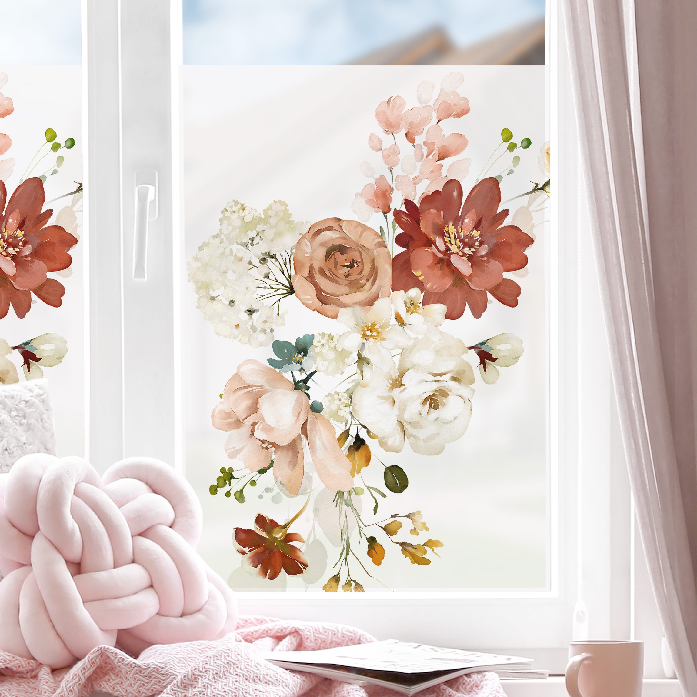 Fensterfolie Aquarell Wildblumen