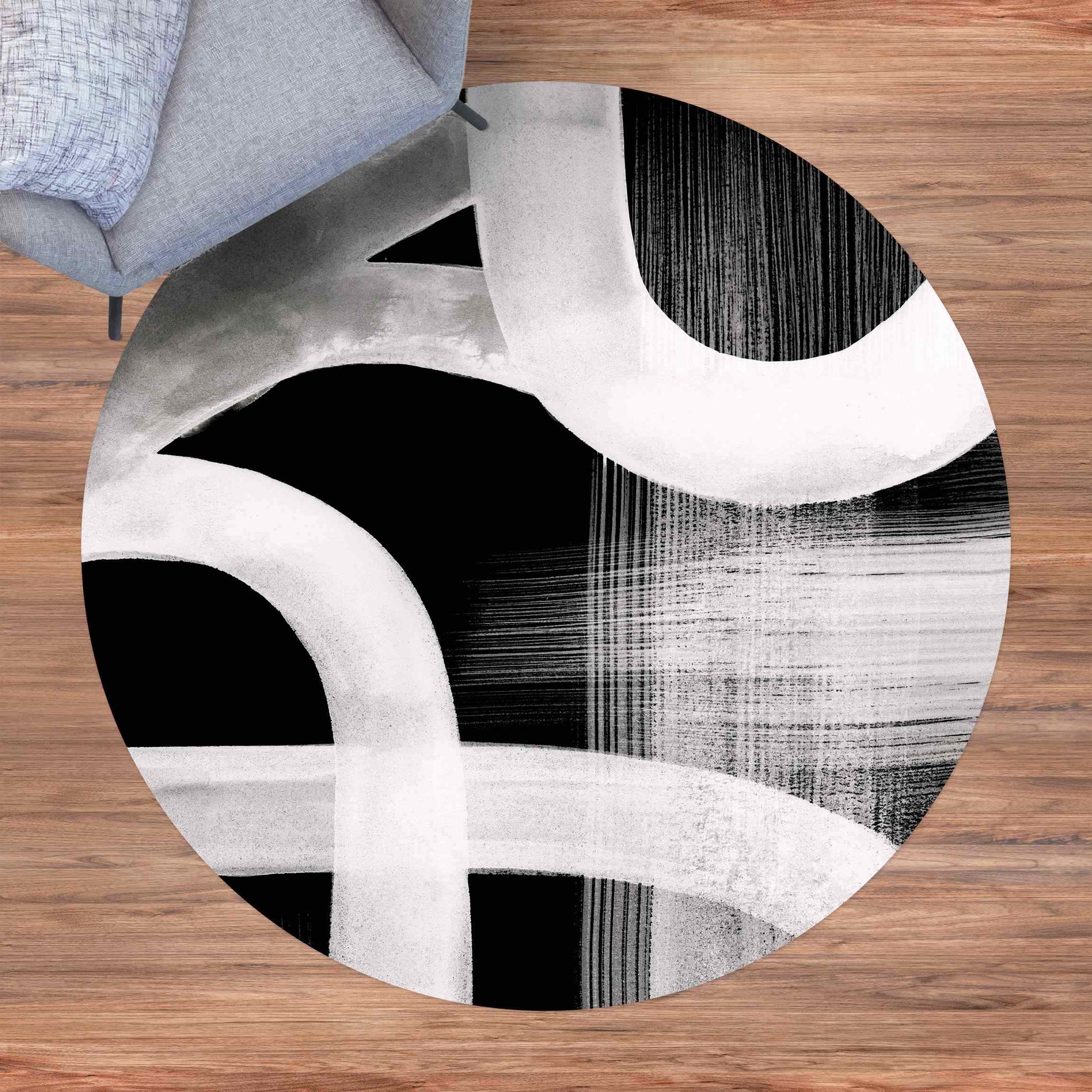 Runder Vinyl-Teppich Aquarellstraßen