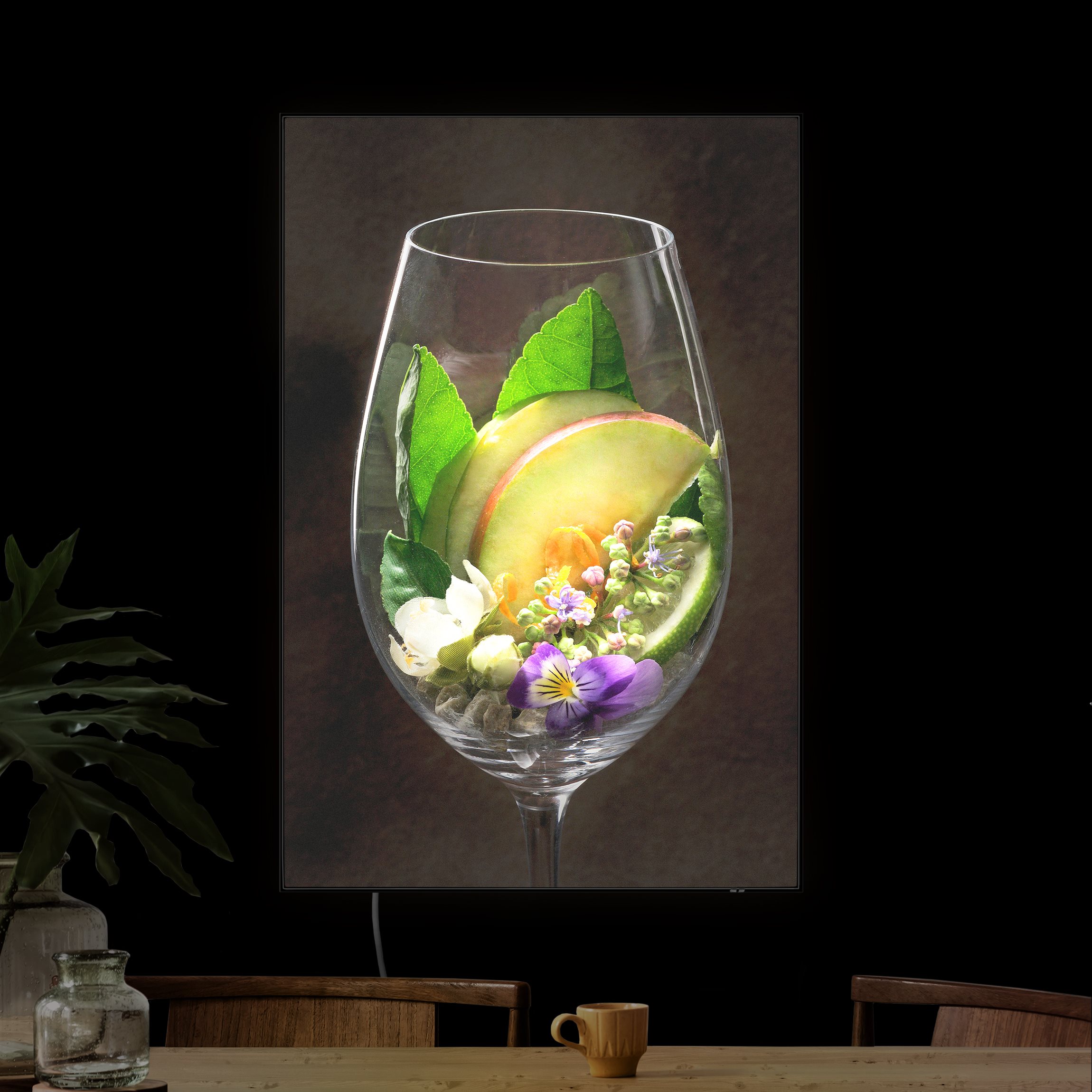 LED-Wechselbild Aromen im Weinglas Apfel