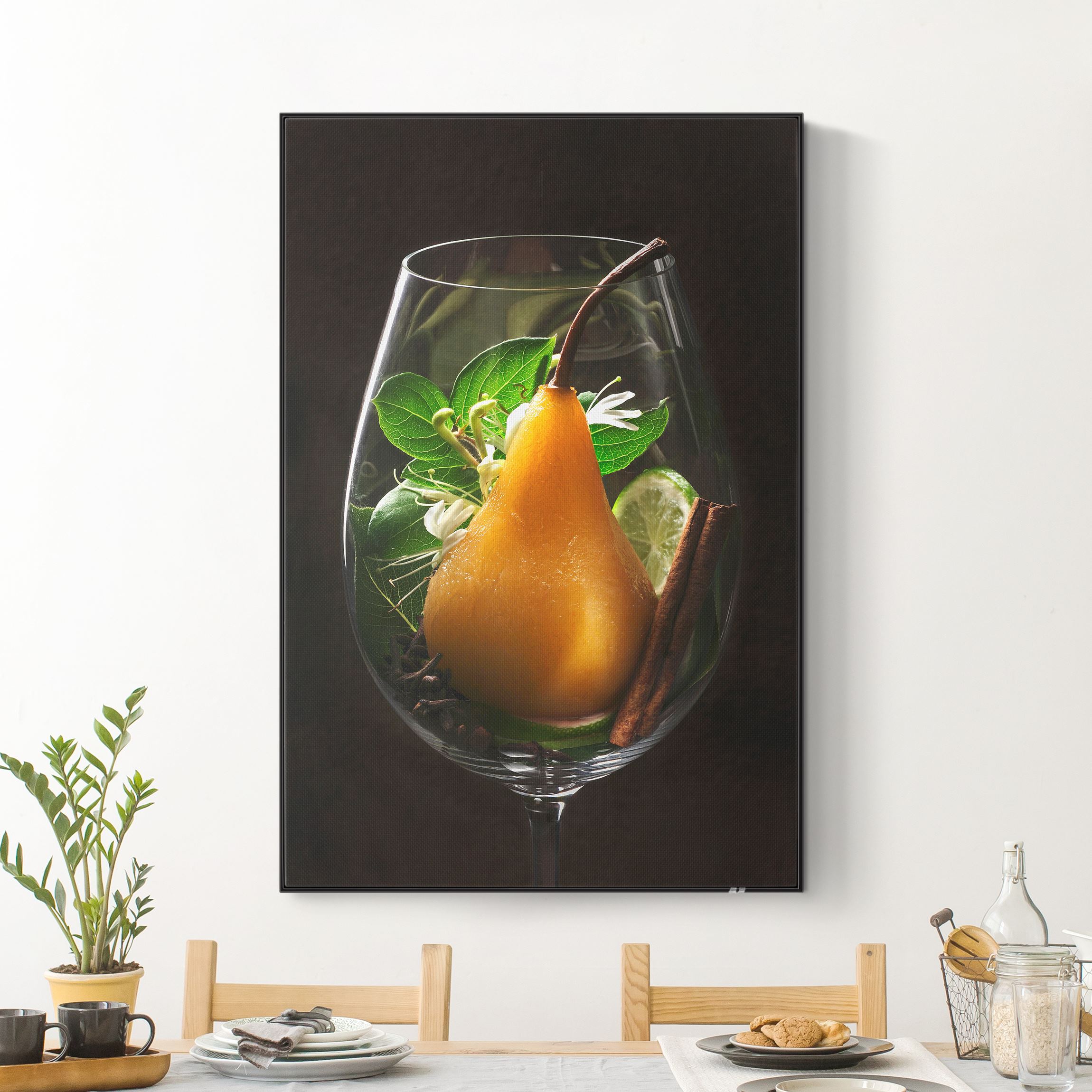 Akustik-Wechselbild Aromen im Weinglas Birne